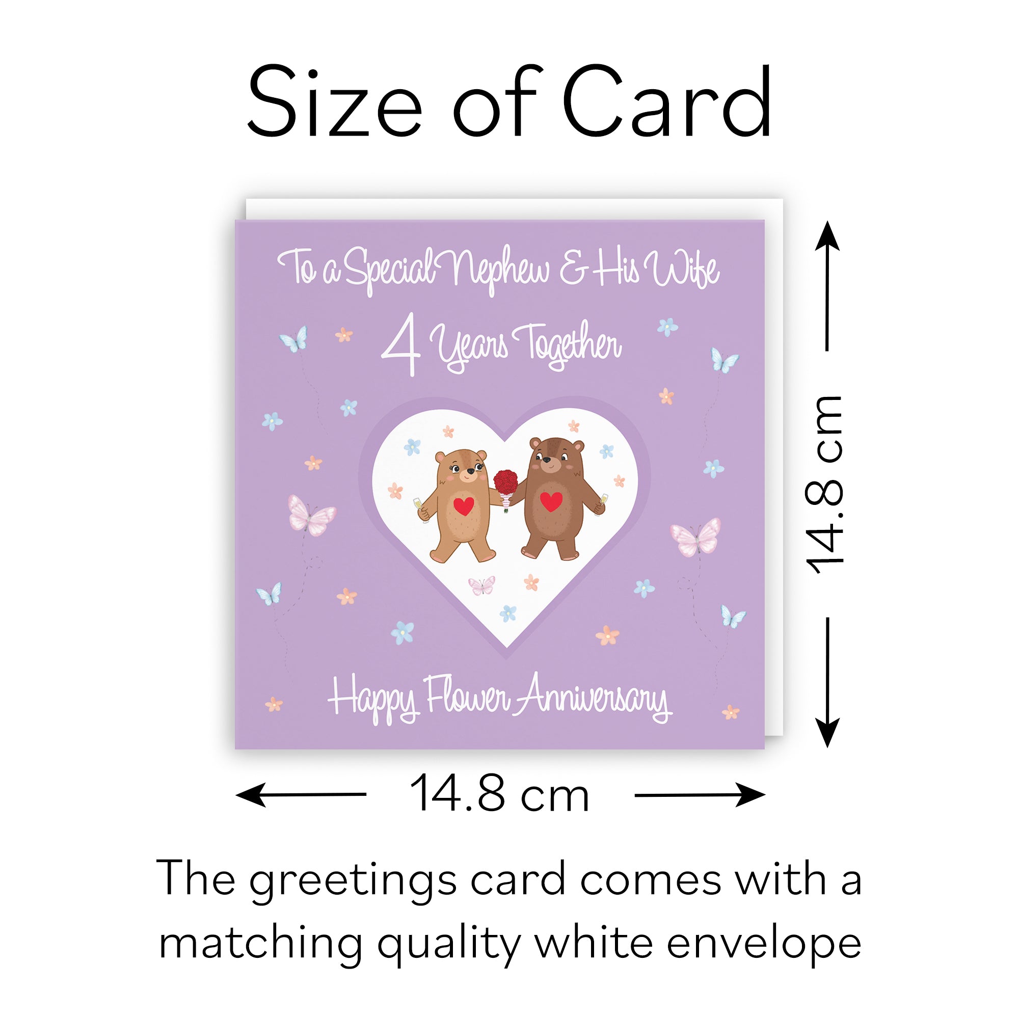 4th Nephew & Wife Anniversary Card Romantic Meadows