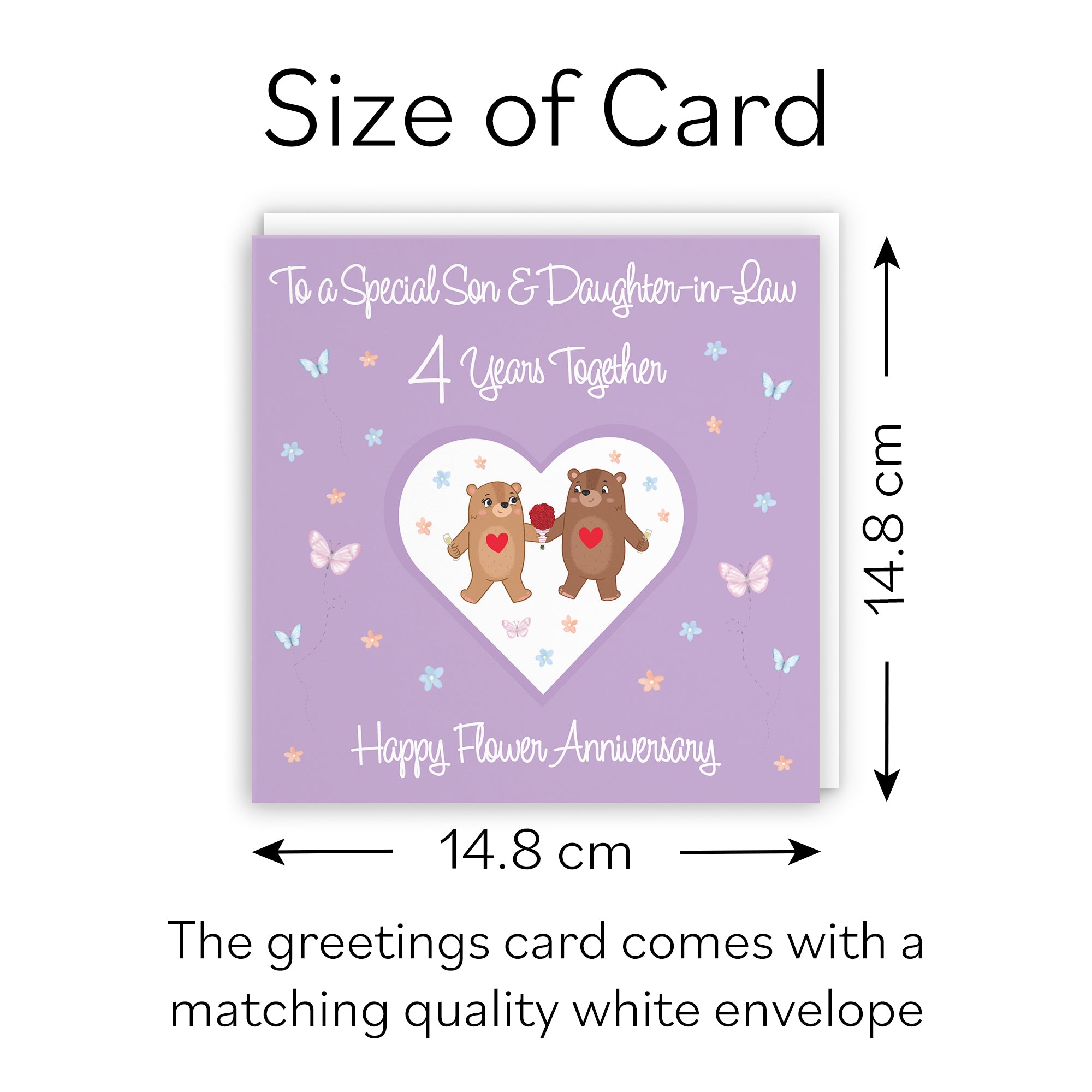 4th Son & Daughter-in-Law Anniversary Card Romantic Meadows