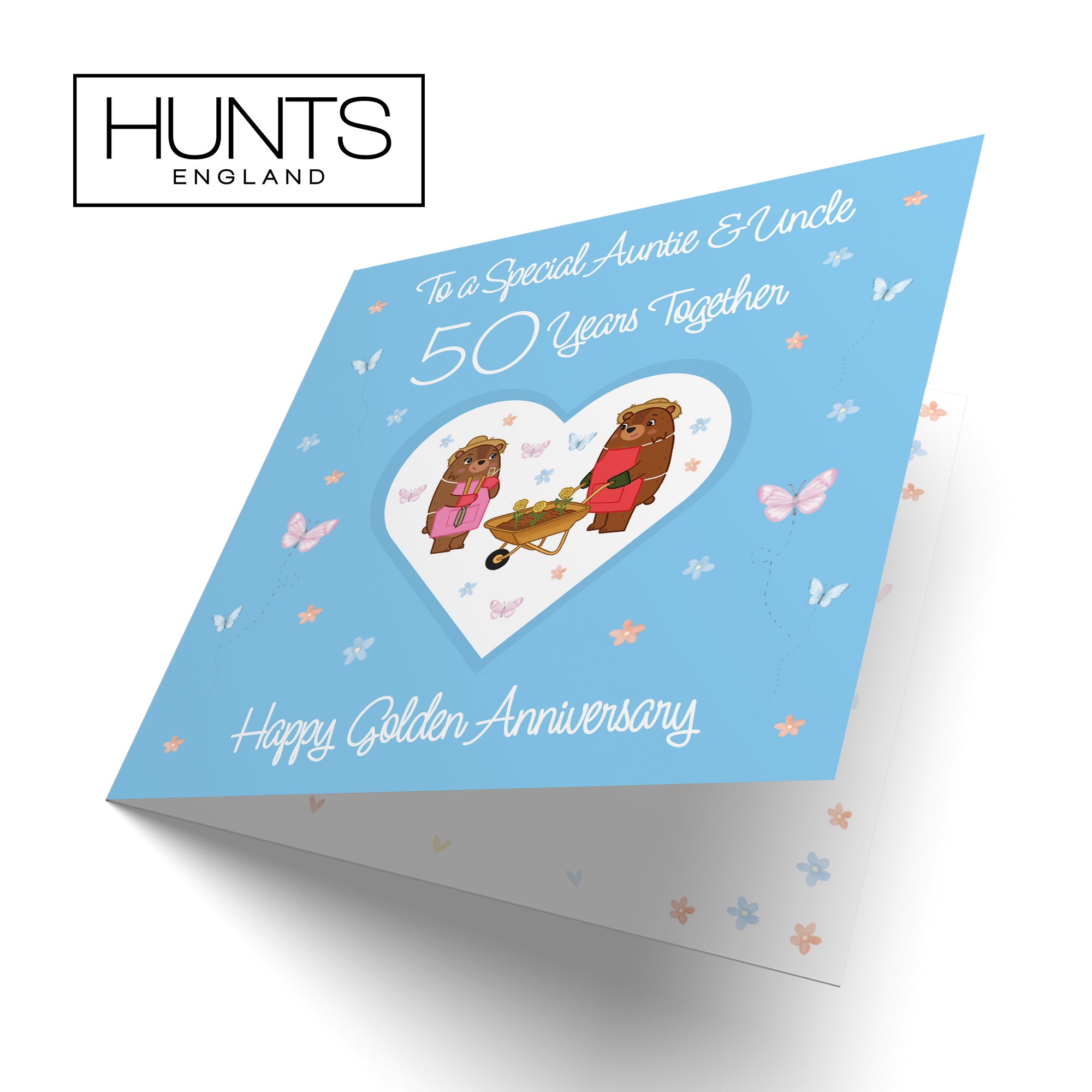 50th Auntie & Uncle Anniversary Card Romantic Meadows