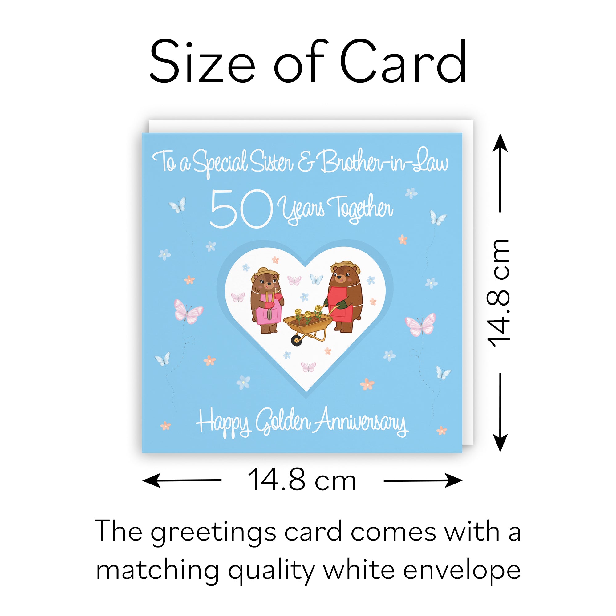 50th Sister & Brother-in-Law Anniversary Card Romantic Meadows