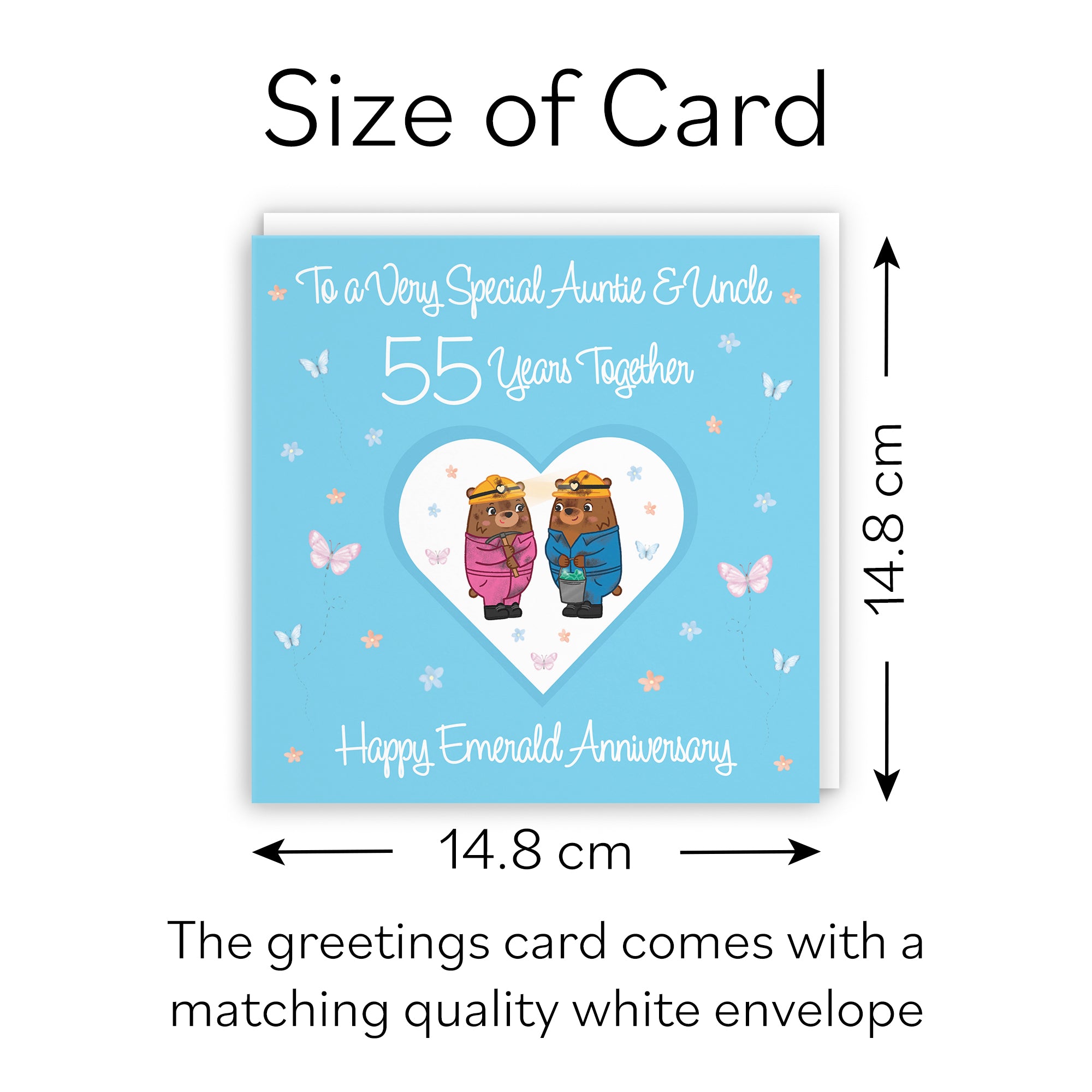 55th Auntie & Uncle Anniversary Card Romantic Meadows