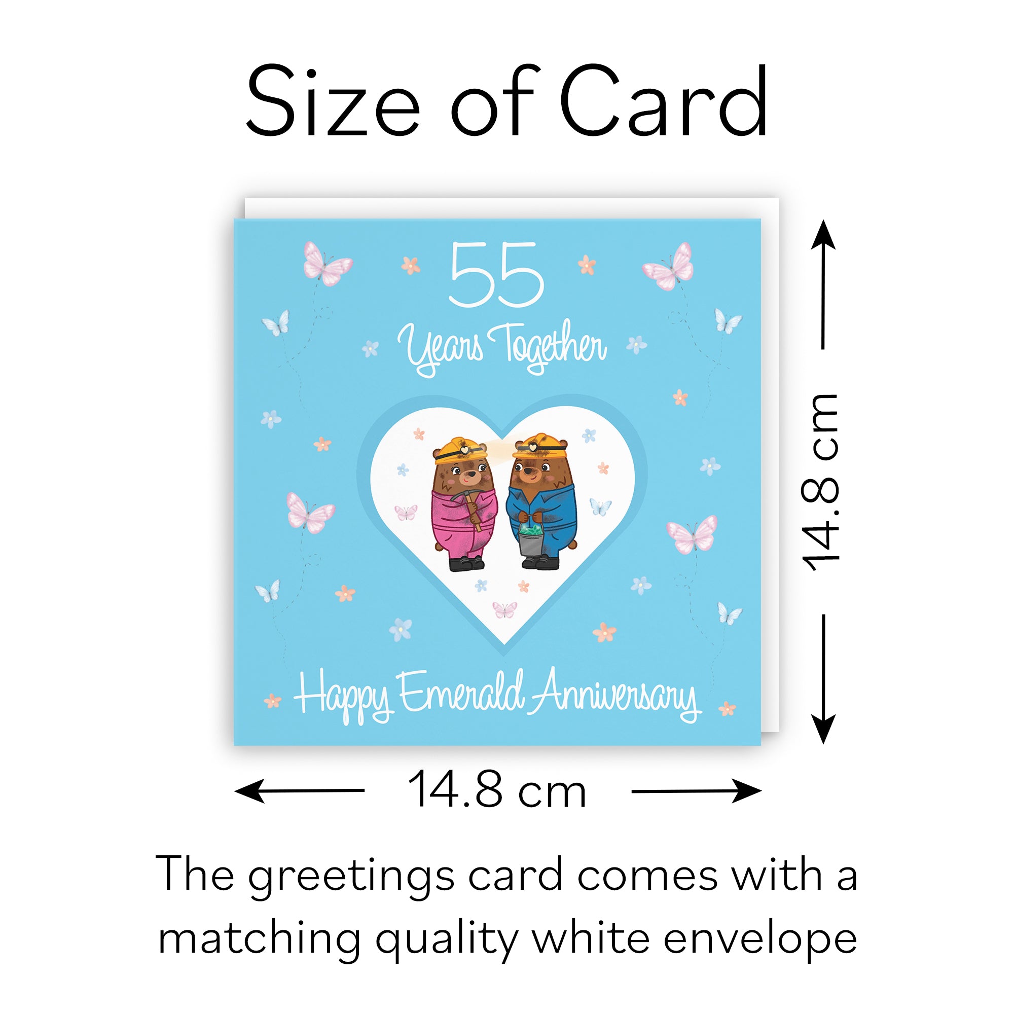 55th Anniversary Card Emerald Romantic Meadows