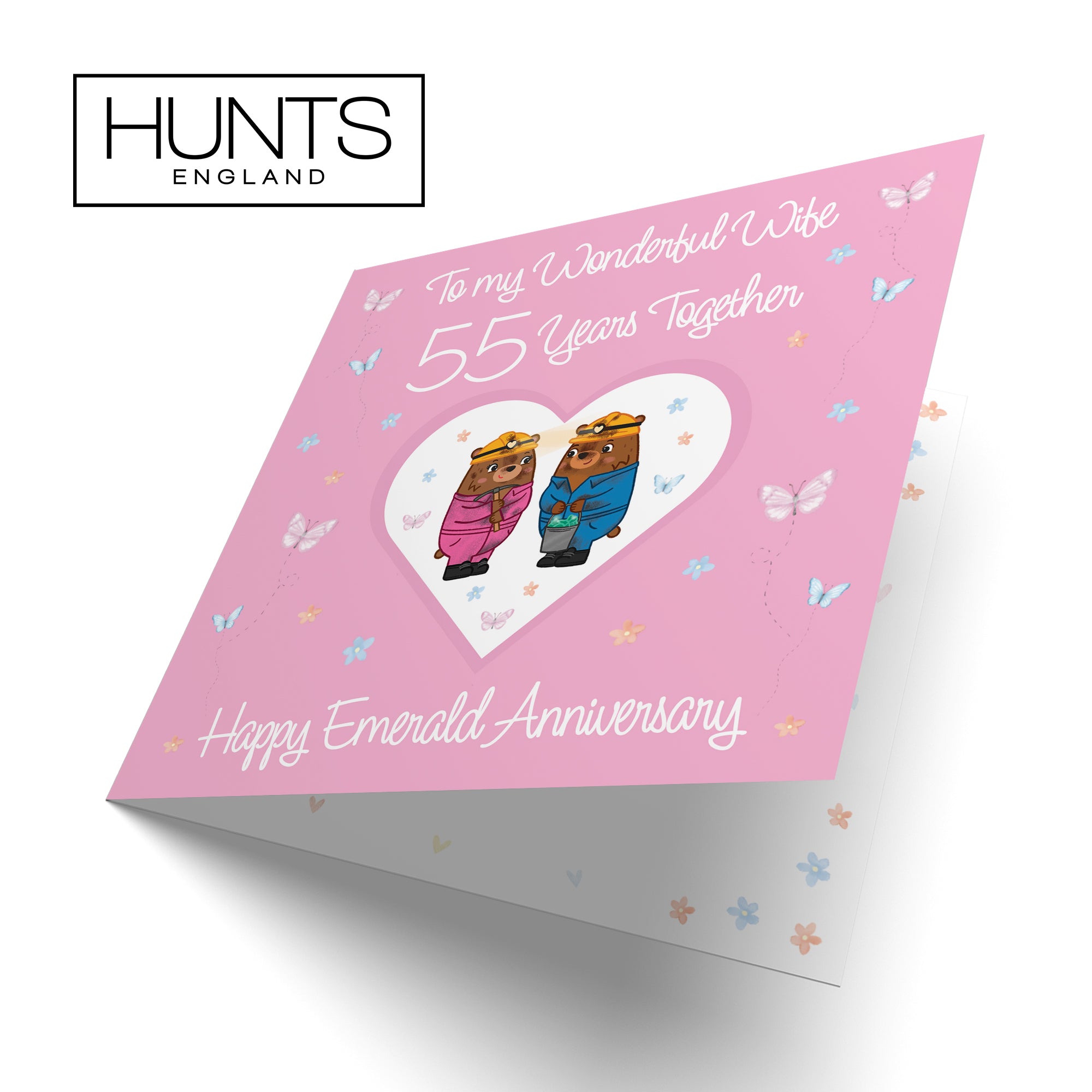 55th Wife Anniversary Card Emerald Romantic Meadows