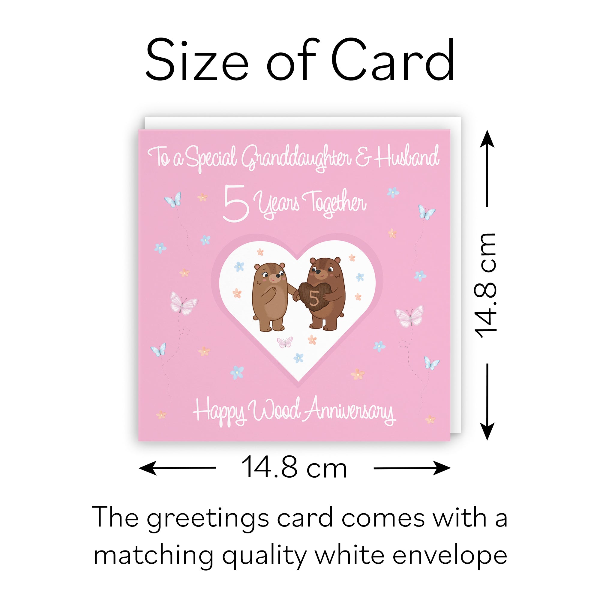 5th Granddaughter & Husband Anniversary Card Romantic Meadows