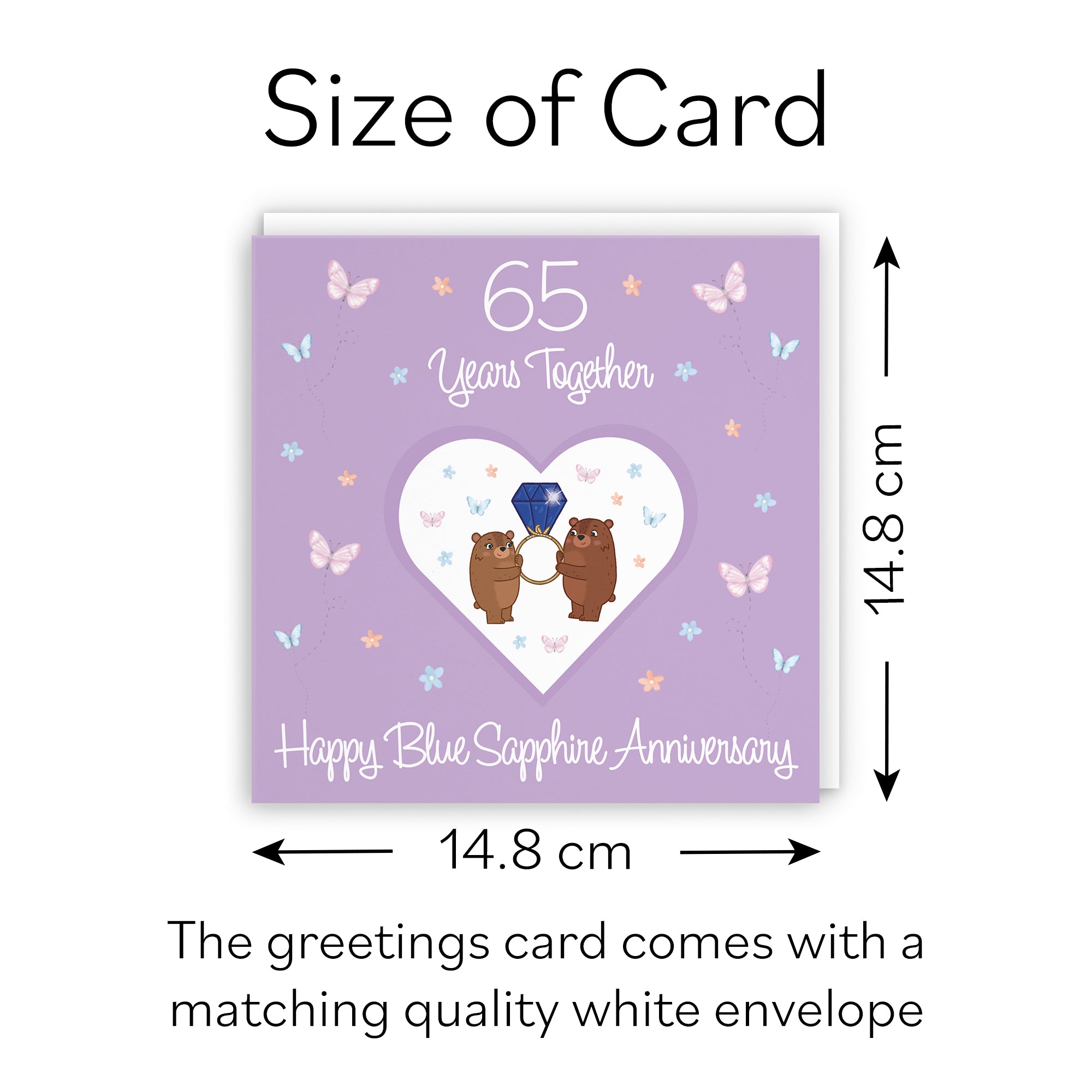 65th Anniversary Card Blue Sapphire Romantic Meadows