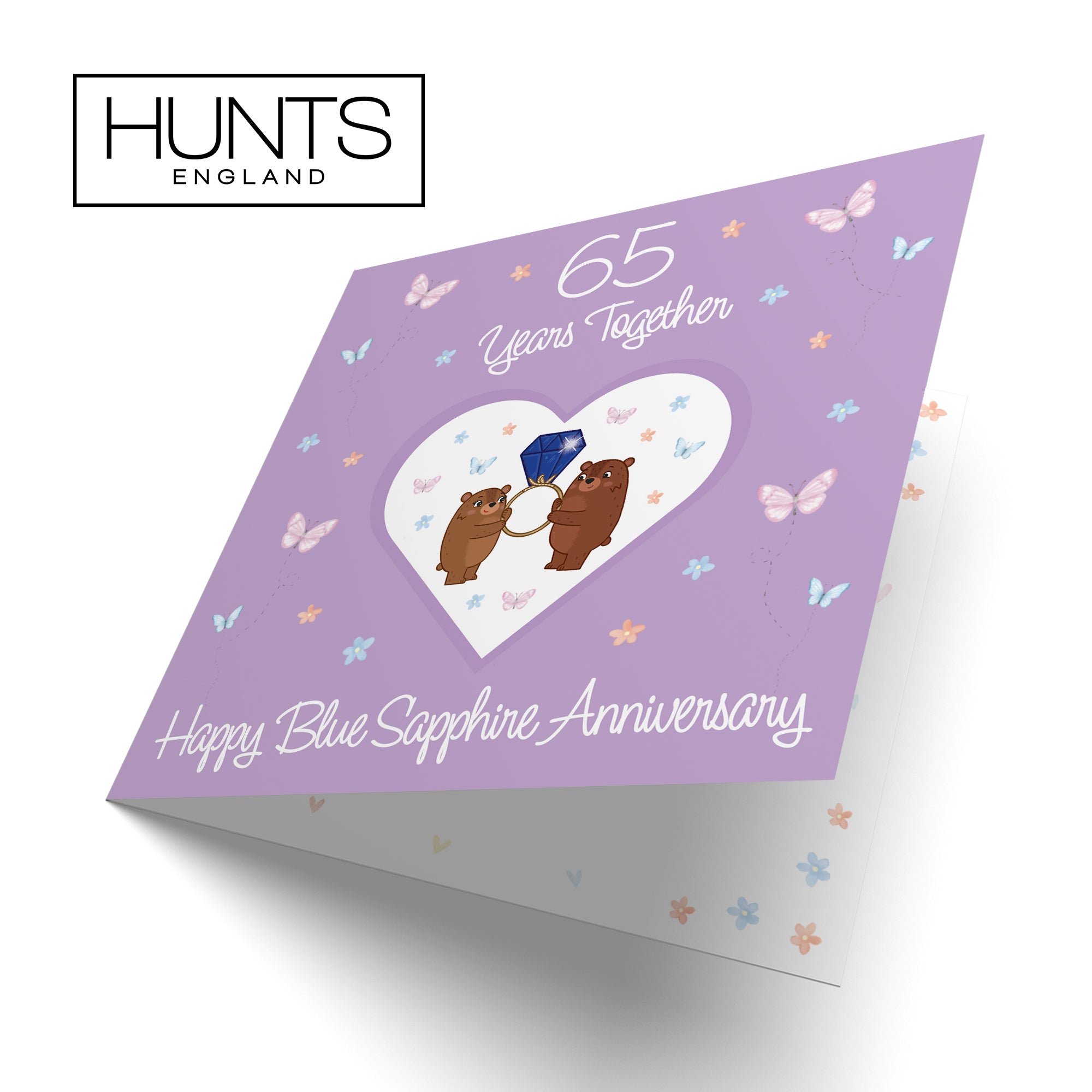 65th Anniversary Card Blue Sapphire Romantic Meadows