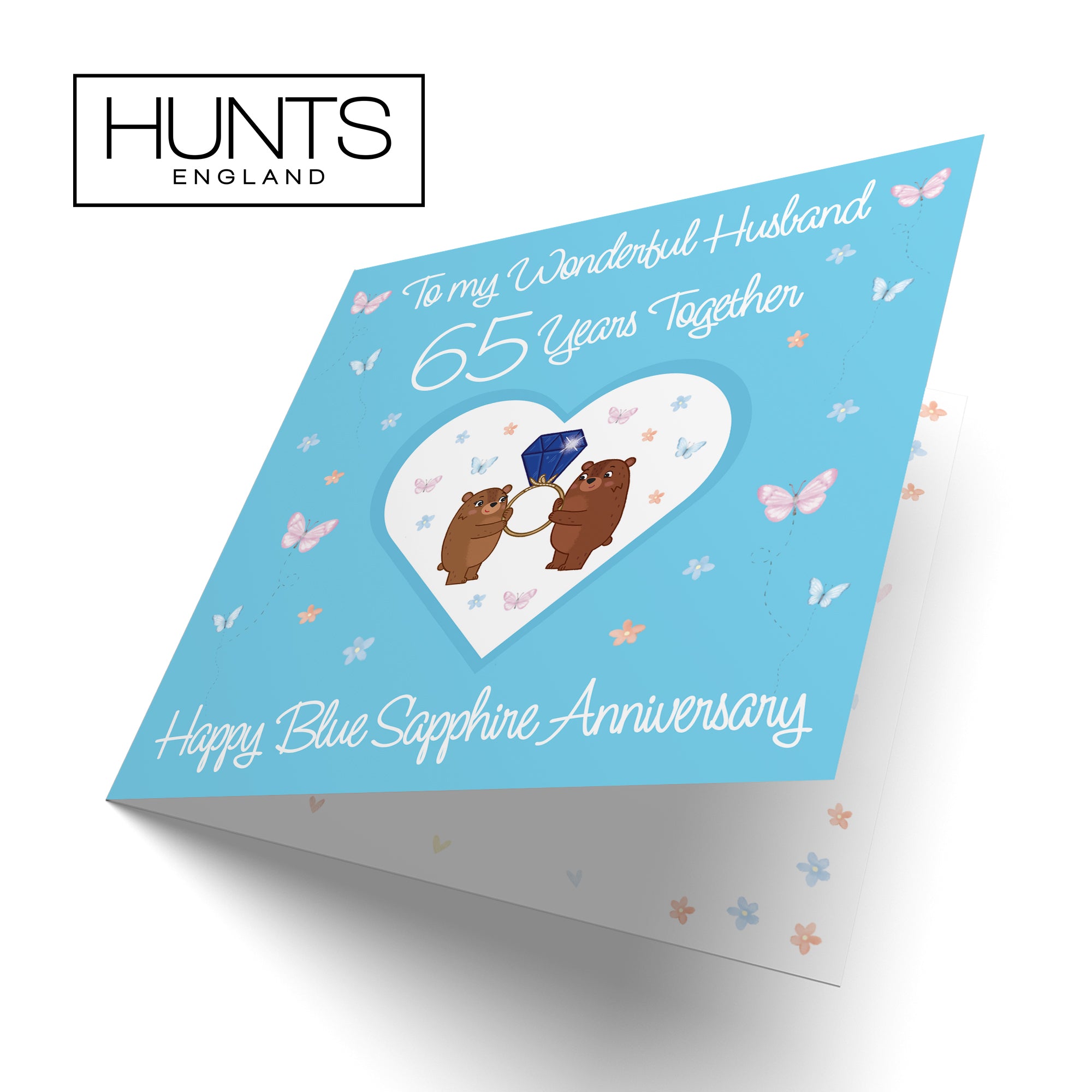 65th Husband Anniversary Card Blue Sapphire Romantic Meadows