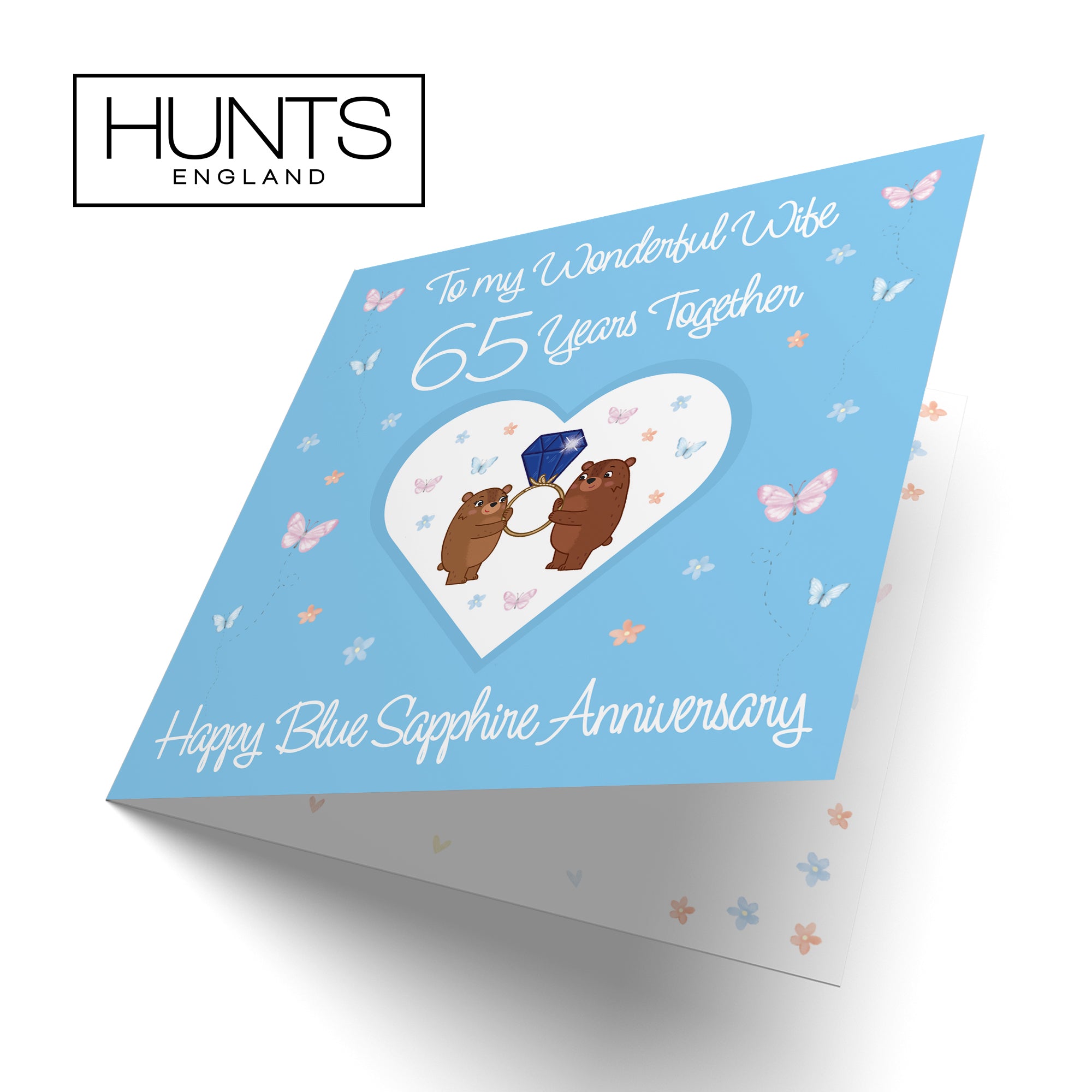 65th Wife Anniversary Card Blue Sapphire Romantic Meadows