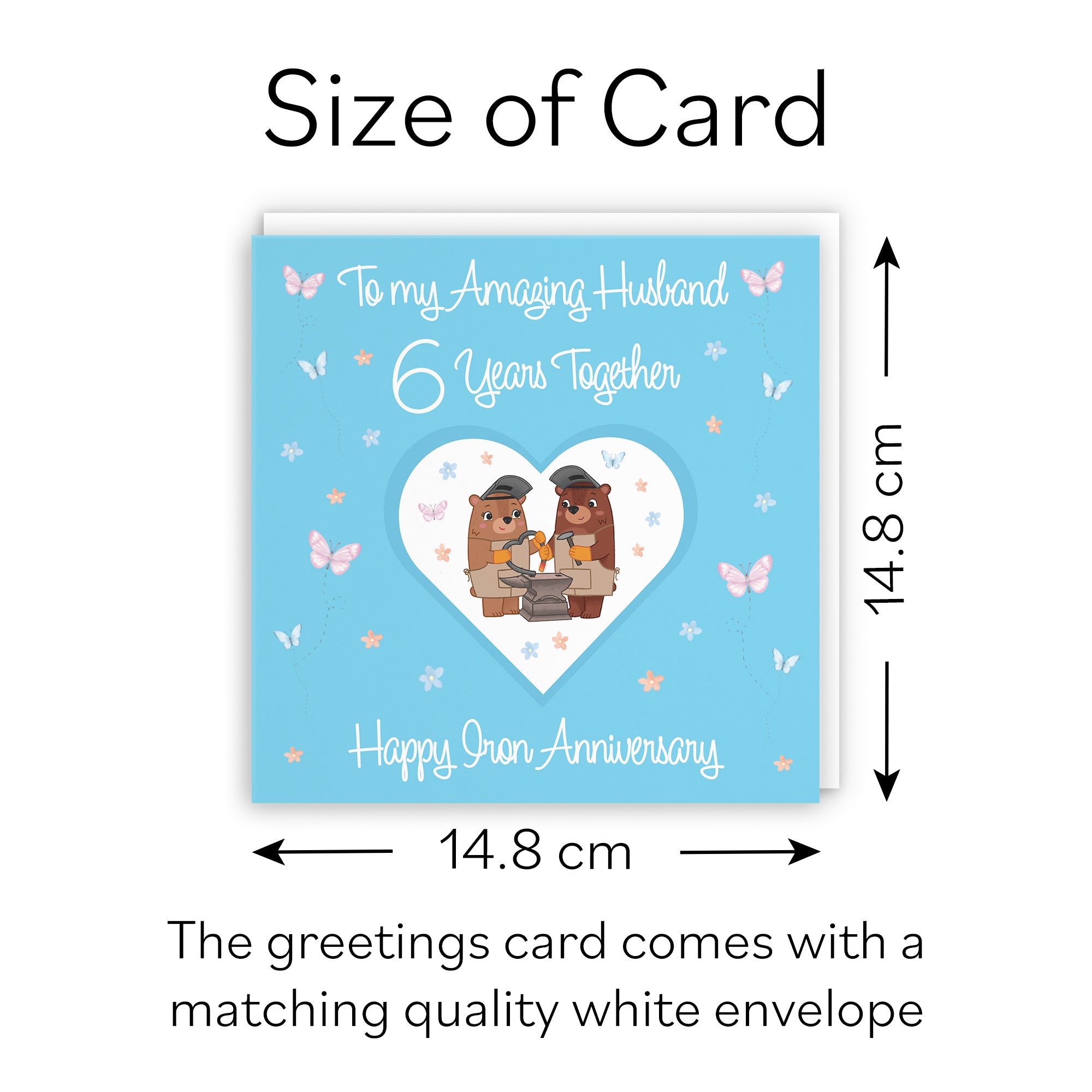 6th Husband Anniversary Card Iron Romantic Meadows