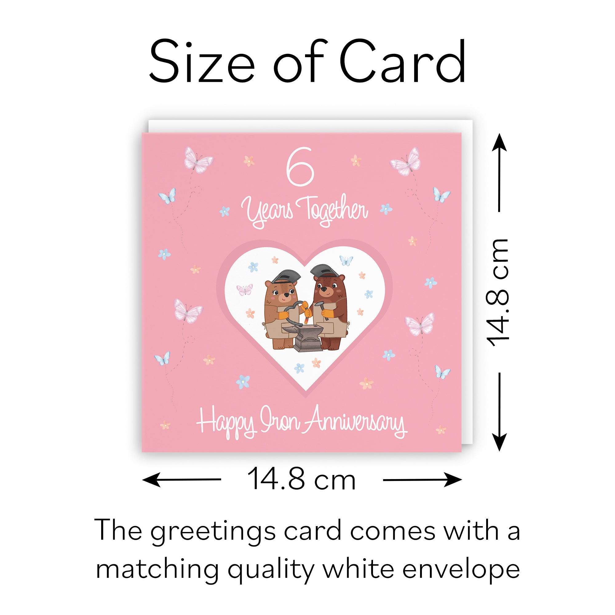 6th Anniversary Card Iron Romantic Meadows