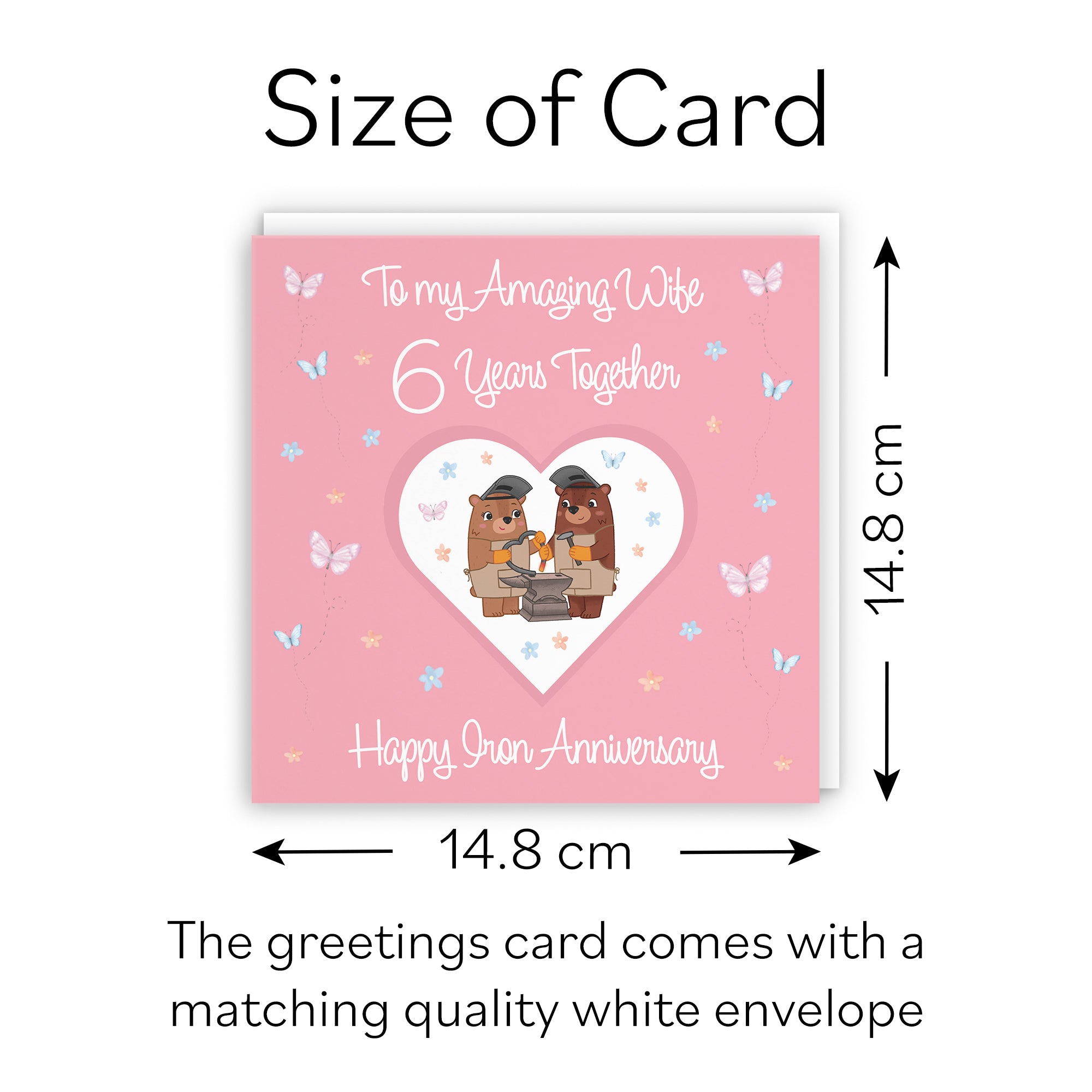 6th Wife Anniversary Card Iron Romantic Meadows