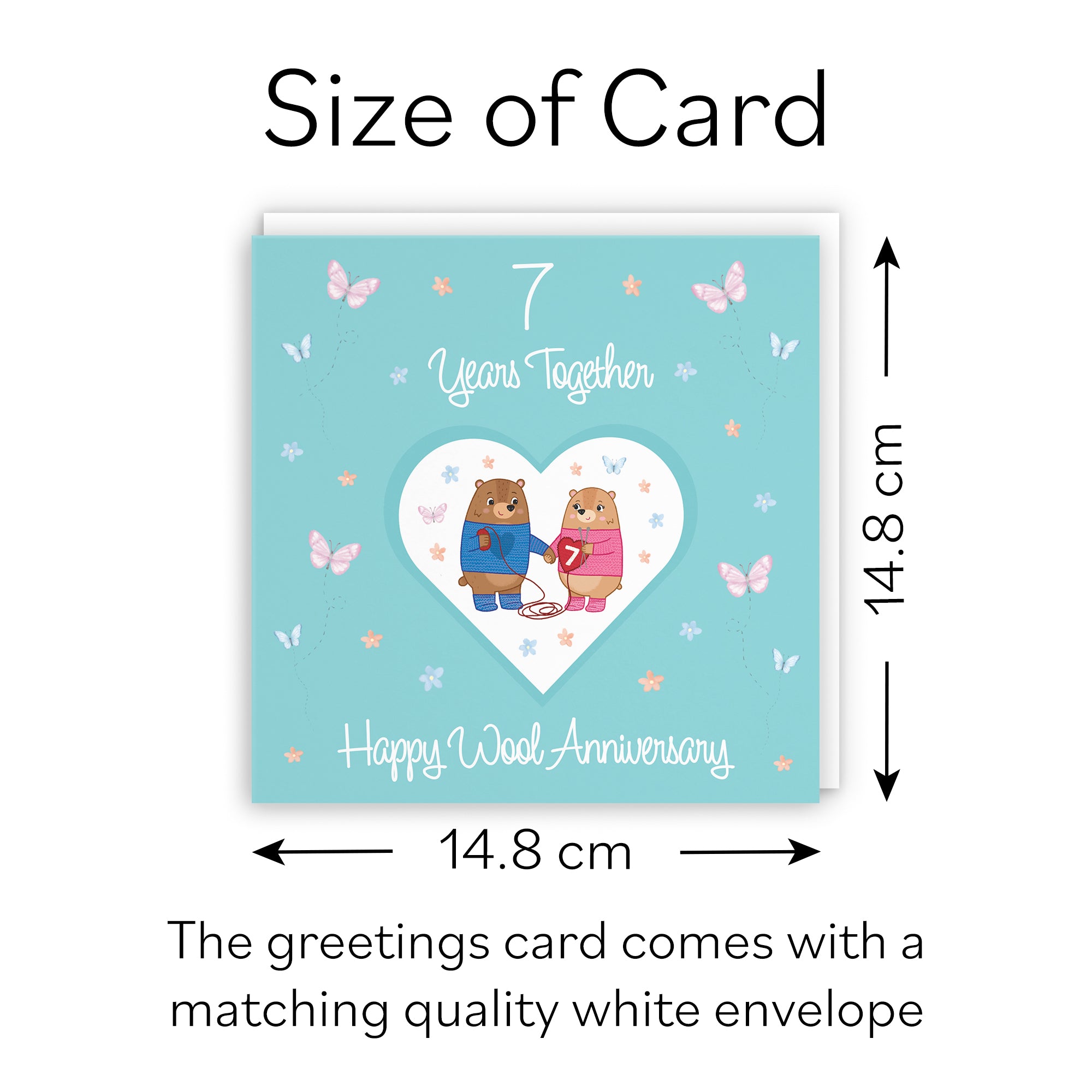 7th Anniversary Card Wool Romantic Meadows