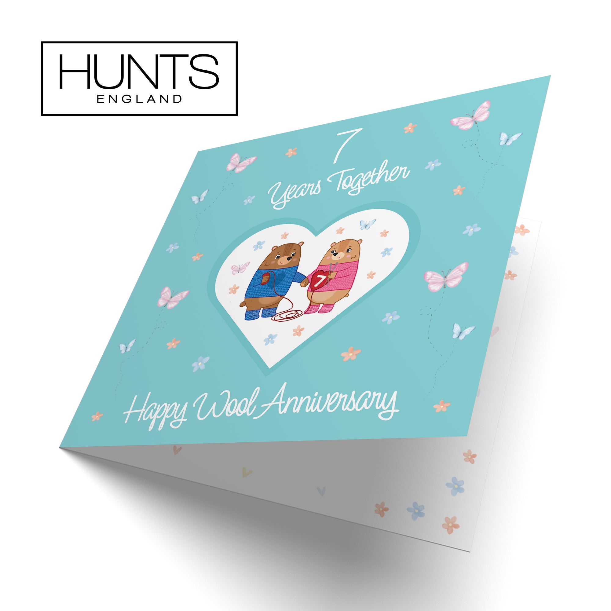 7th Anniversary Card Wool Romantic Meadows