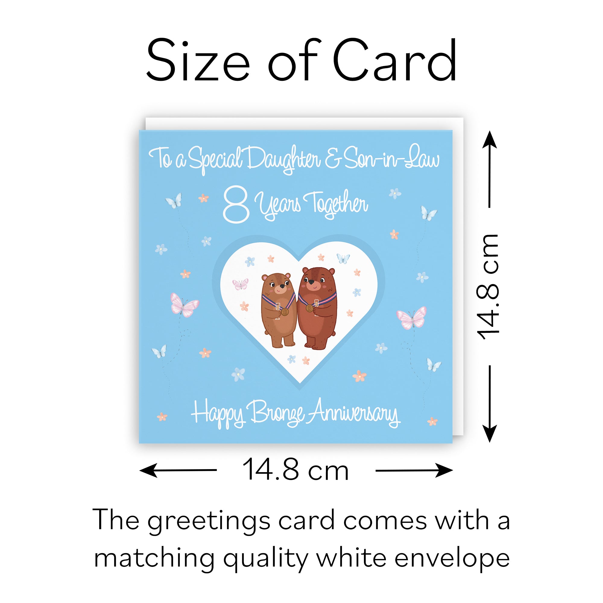 8th Daughter & Son-in-Law Anniversary Card Romantic Meadows