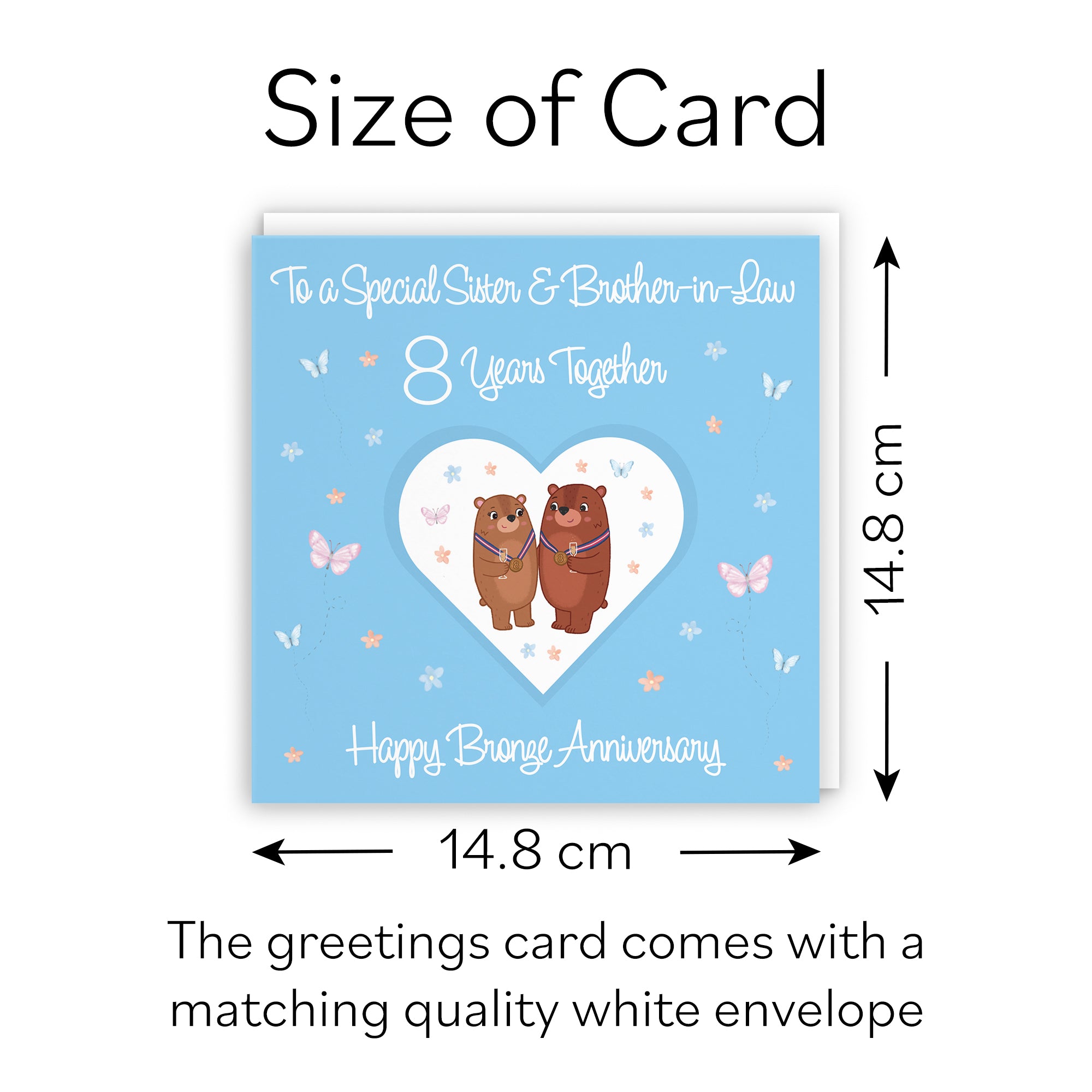 8th Sister & Brother-in-Law Anniversary Card Romantic Meadows