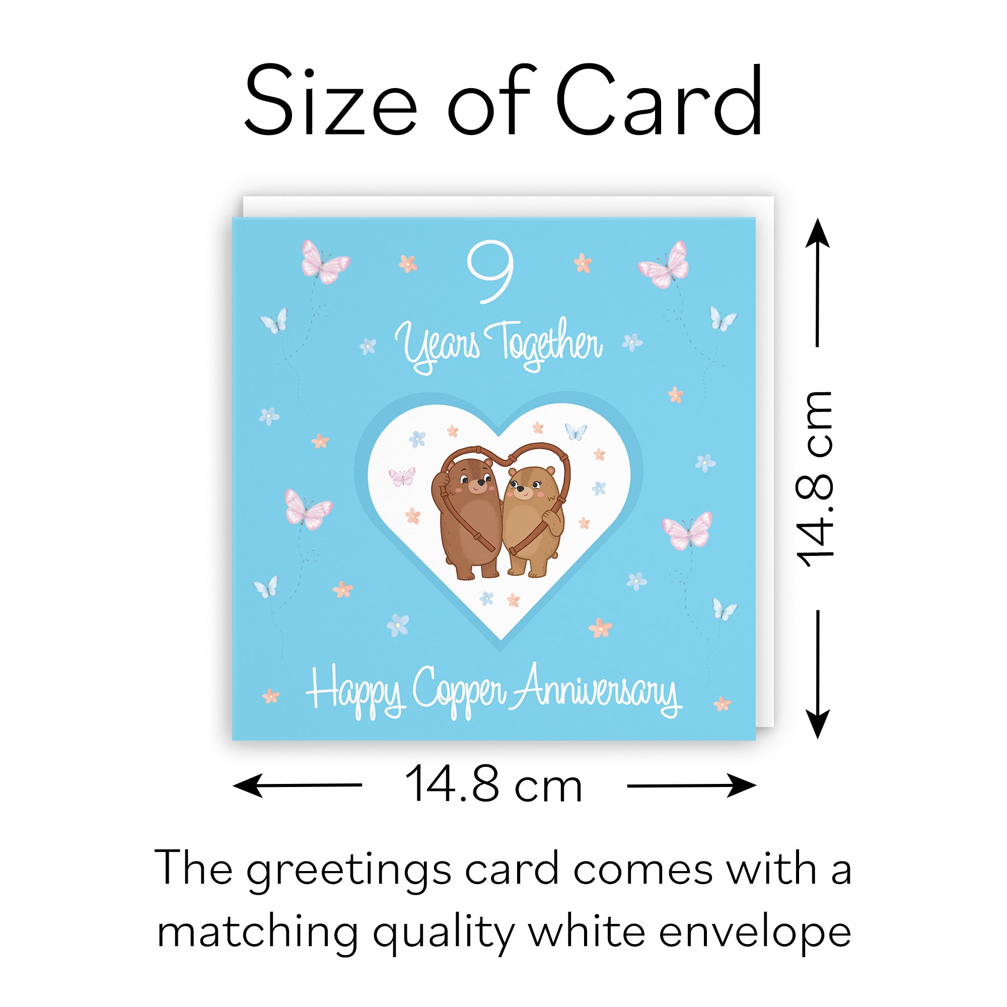 9th Anniversary Card Copper Romantic Meadows