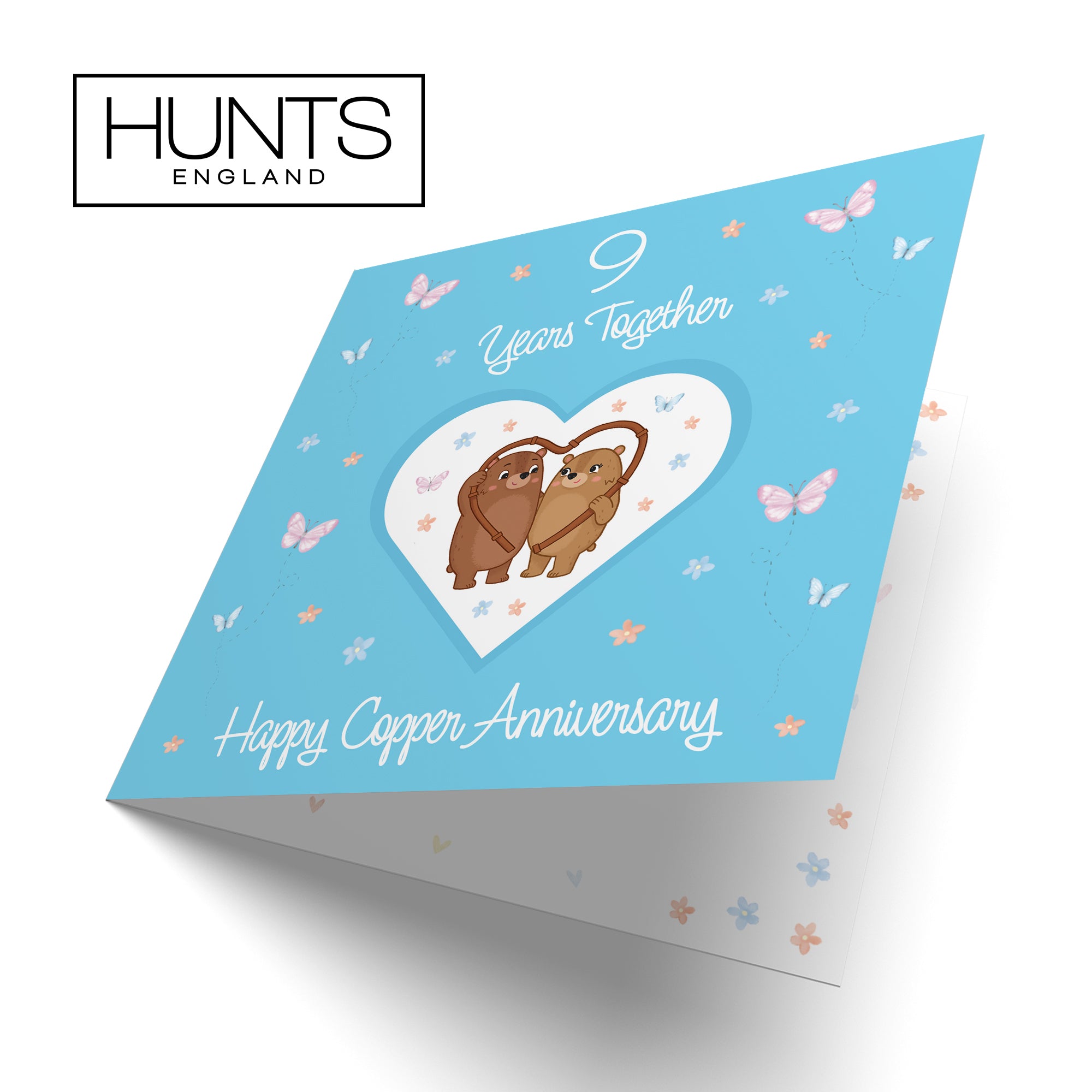 9th Anniversary Card Copper Romantic Meadows