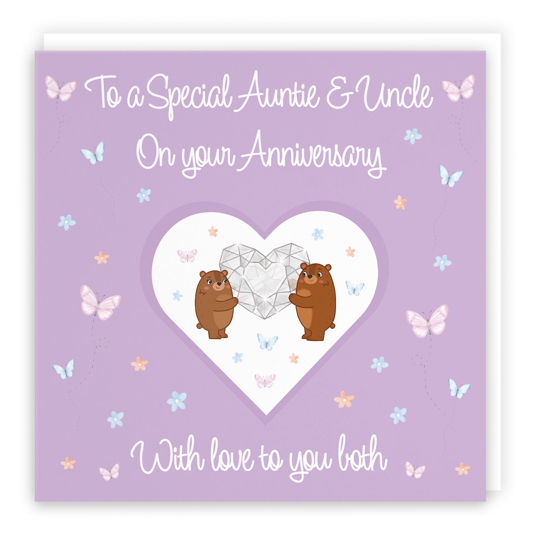 Auntie And Uncle Anniversary Card Romantic Meadows