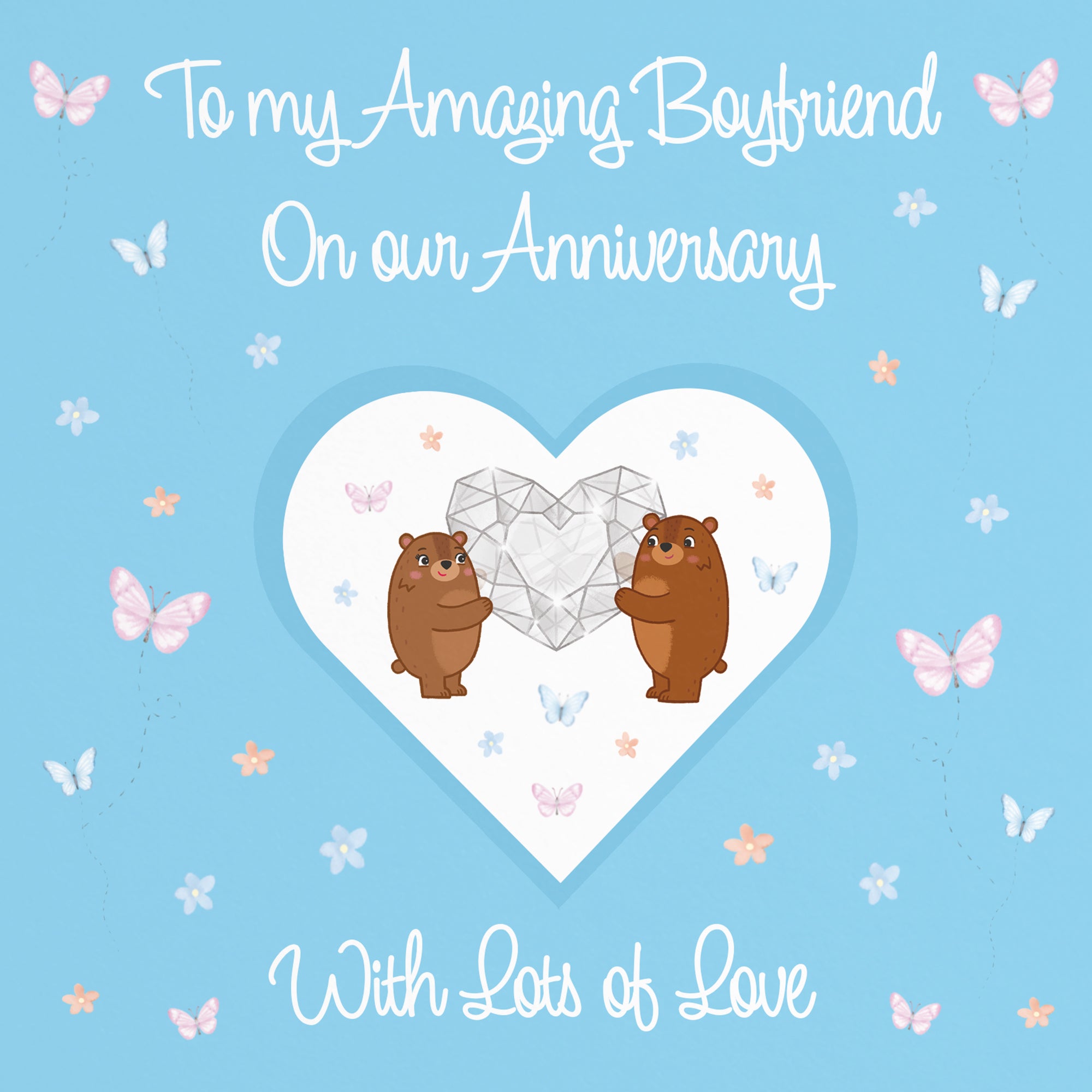 Boyfriend Anniversary Card Romantic Meadows