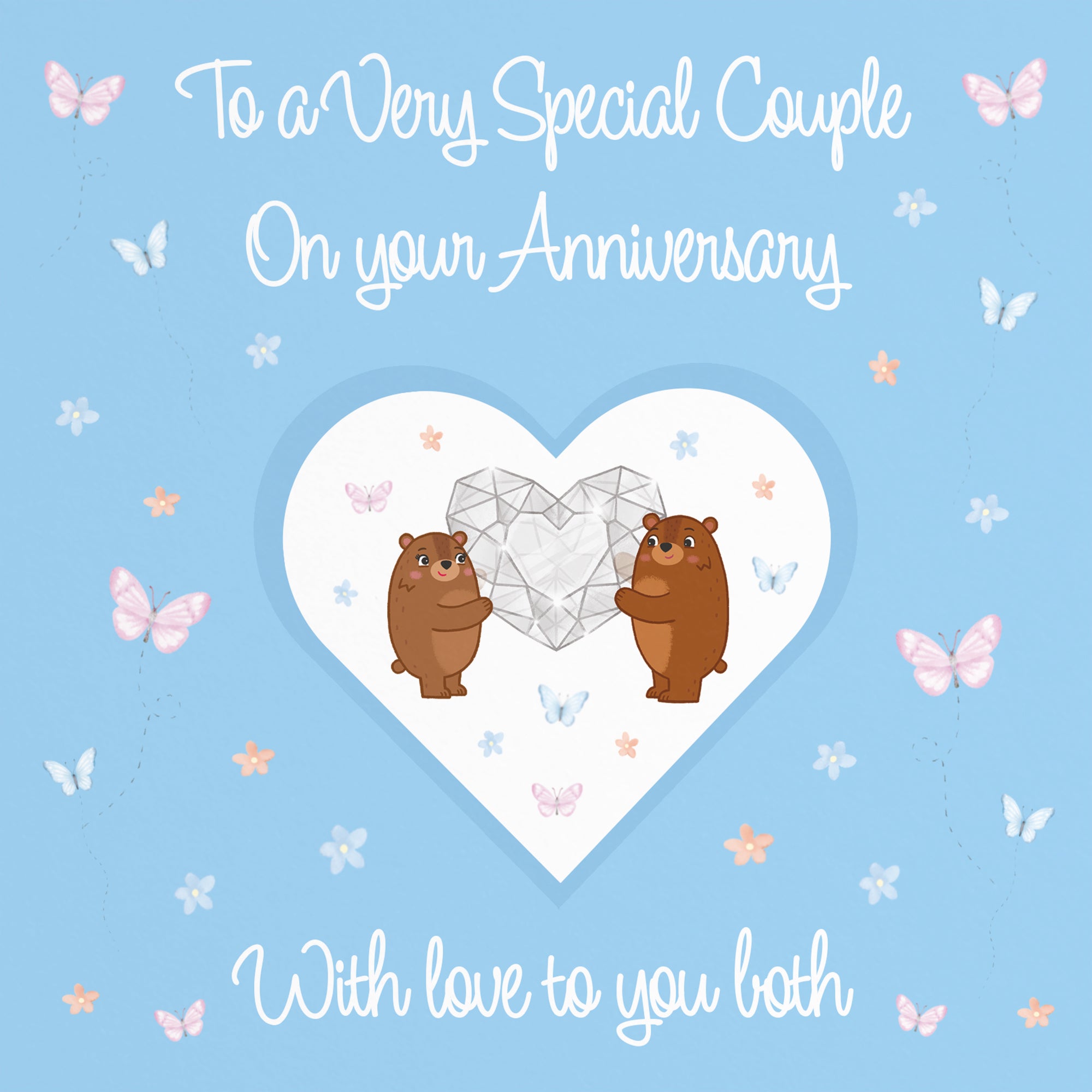 Couple Anniversary Card Romantic Meadows