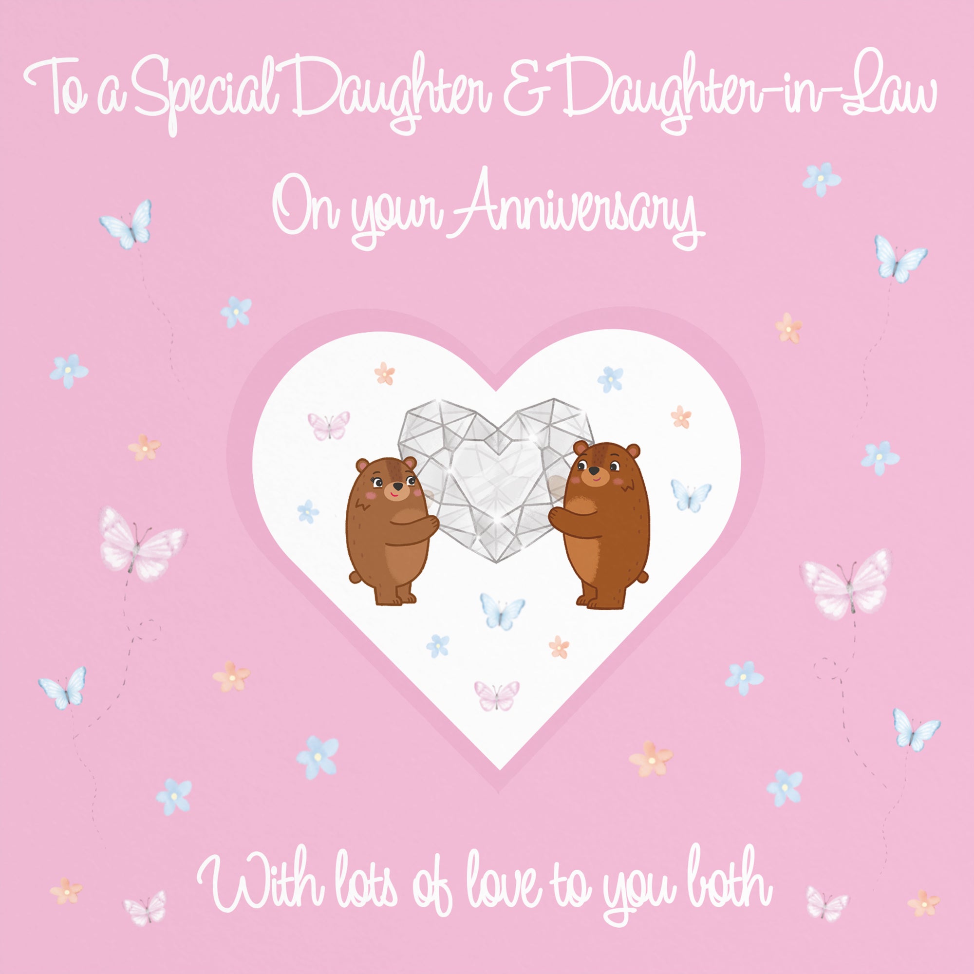 Daughter And Daughter-in-Law Anniversary Card Romantic Meadows