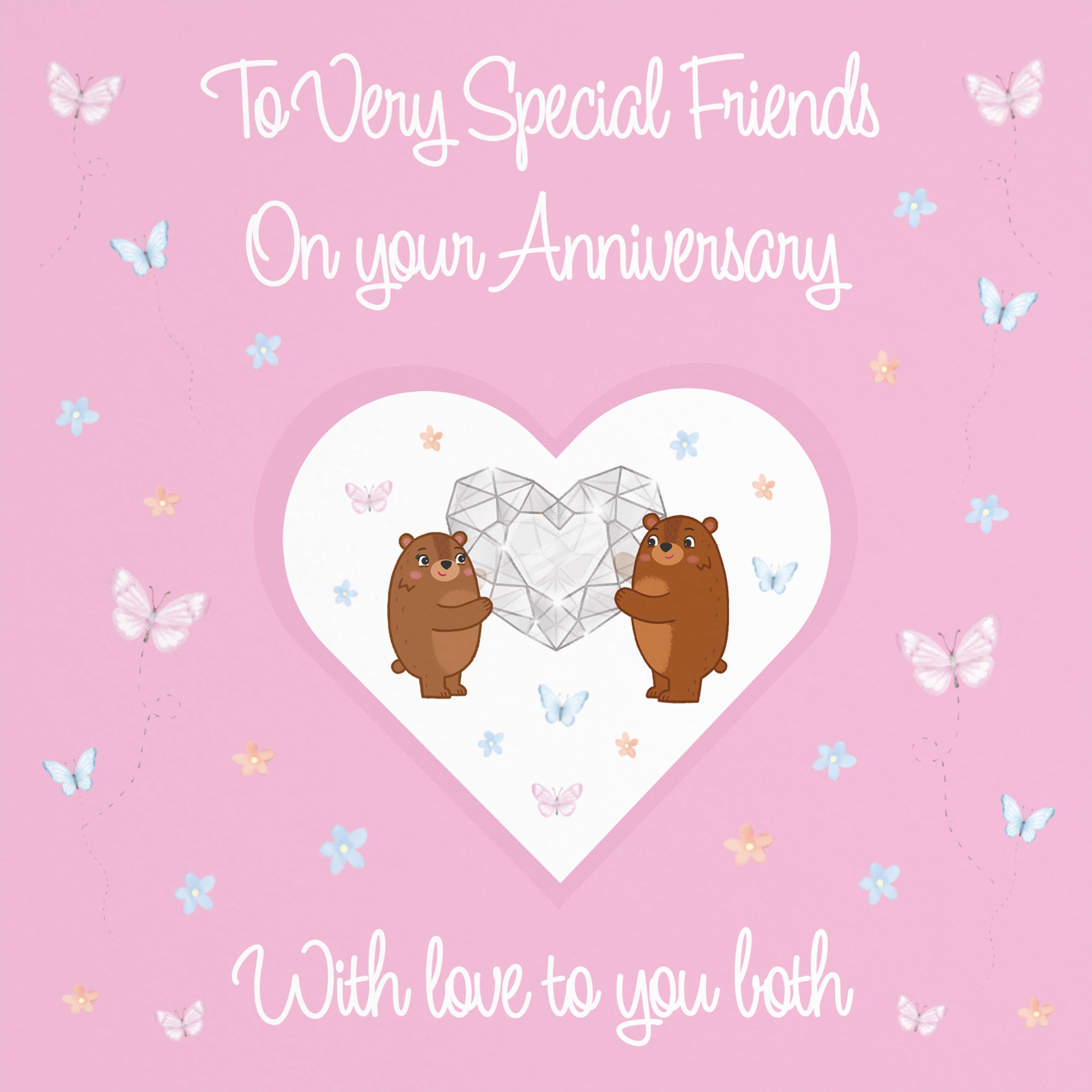 Friends Anniversary Card Romantic Meadows