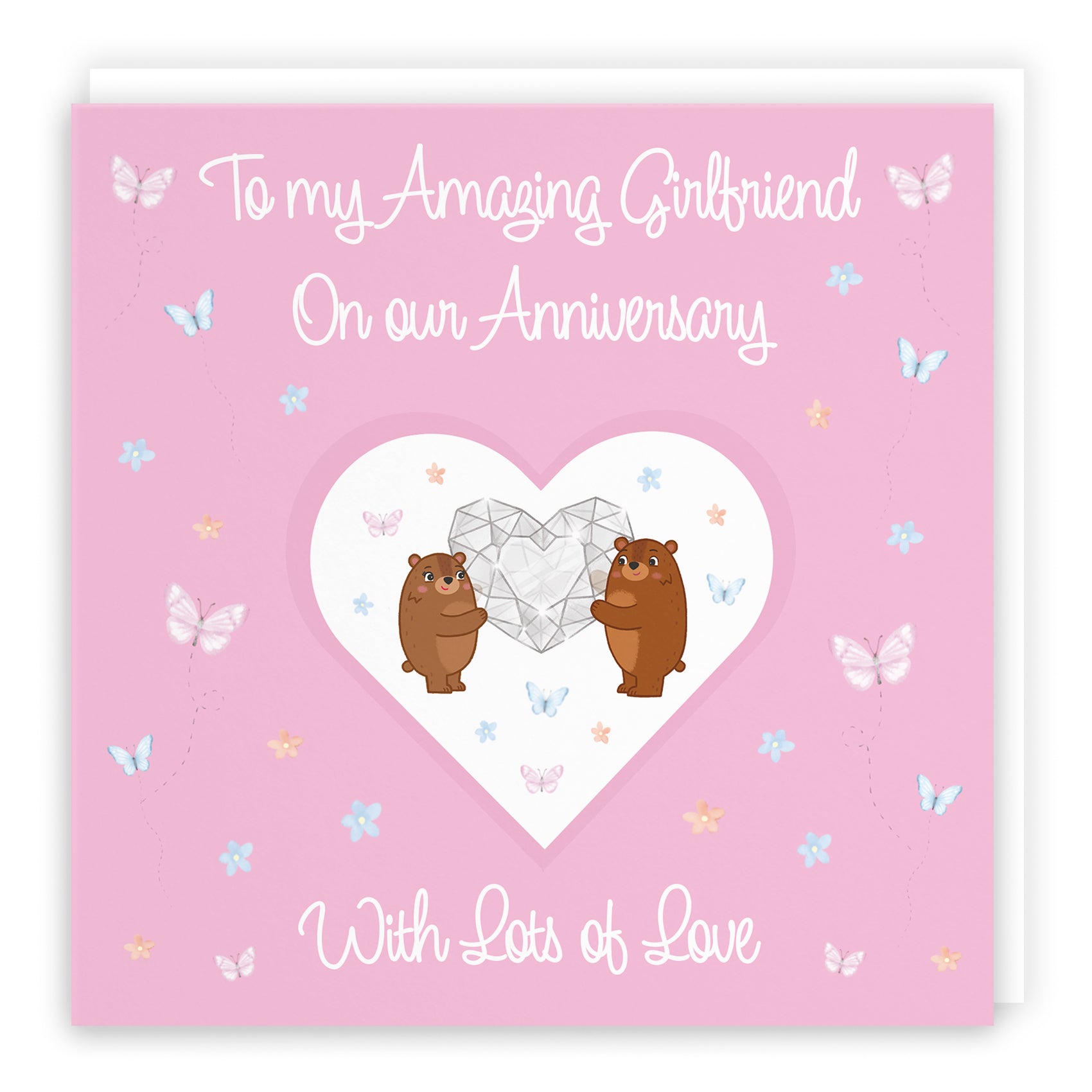 Girlfriend Anniversary Card Romantic Meadows