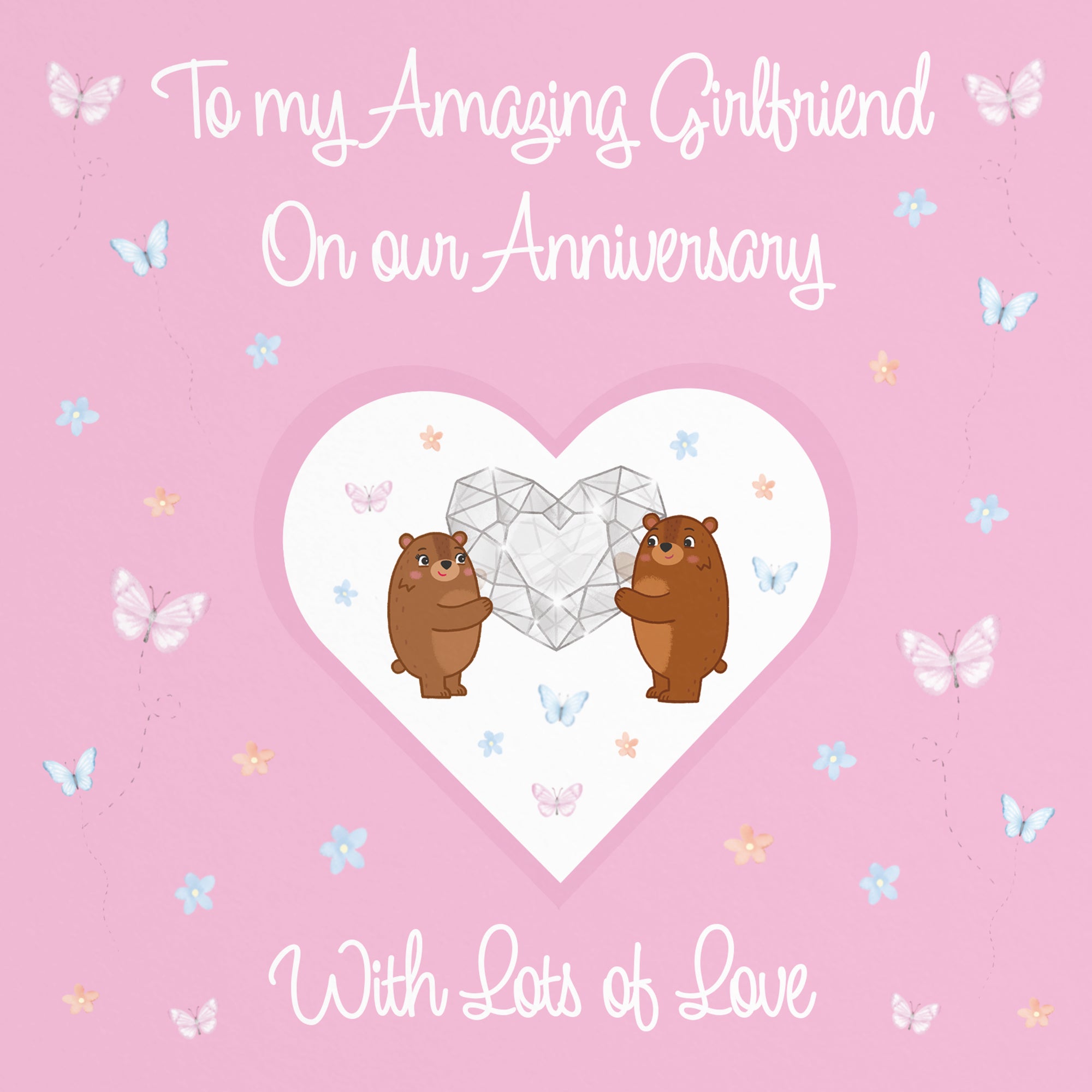 Girlfriend Anniversary Card Romantic Meadows