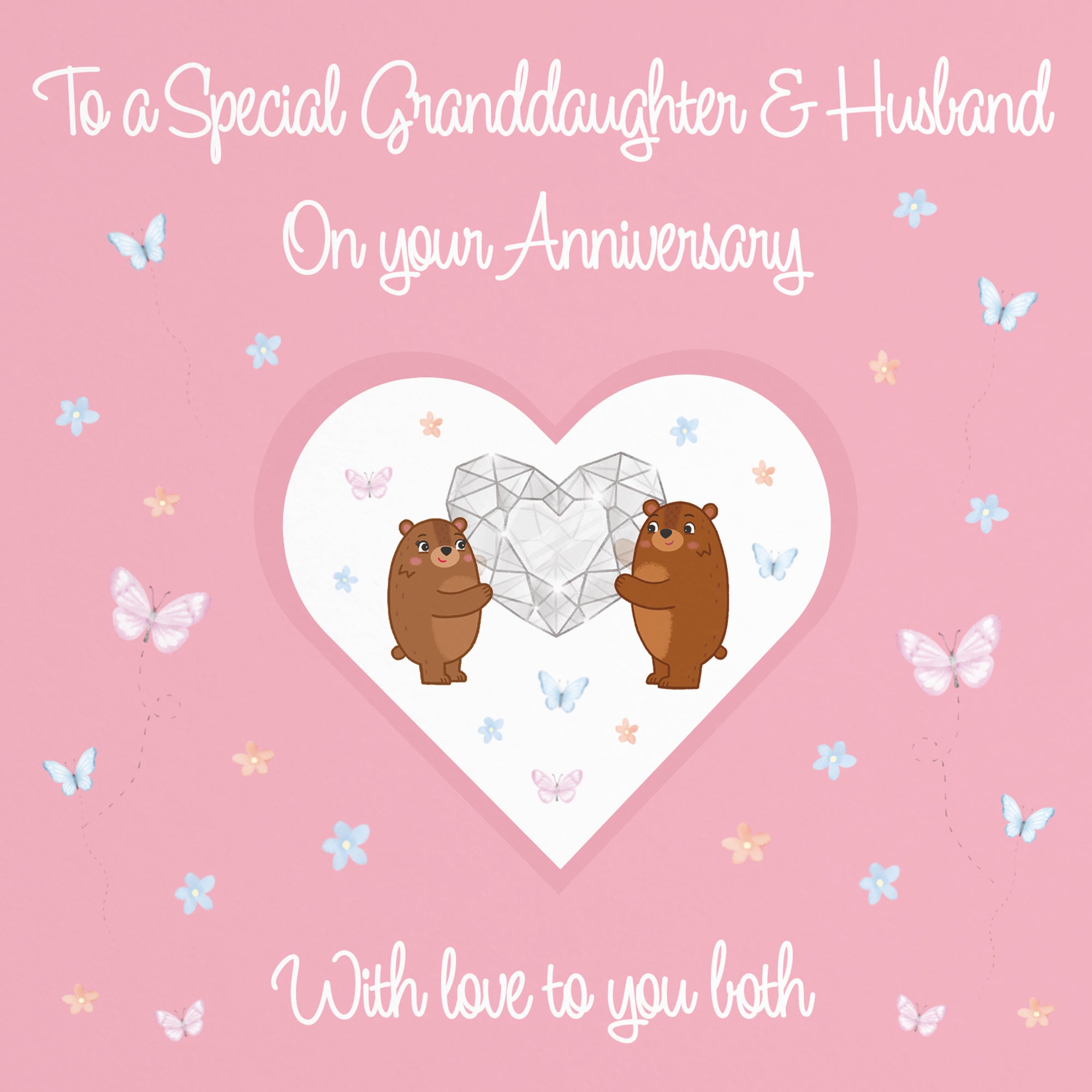 Granddaughter And Husband Anniversary Card Romantic Meadows