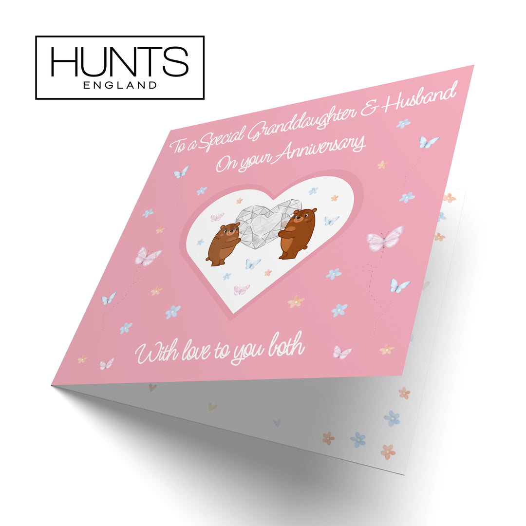 Granddaughter And Husband Anniversary Card Romantic Meadows – Hunts England