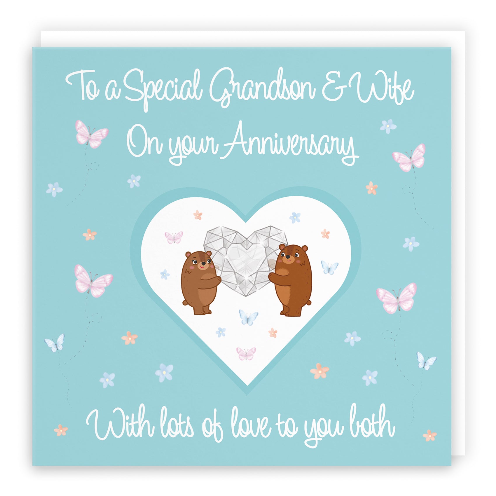 Grandson And Wife Anniversary Card Romantic Meadows