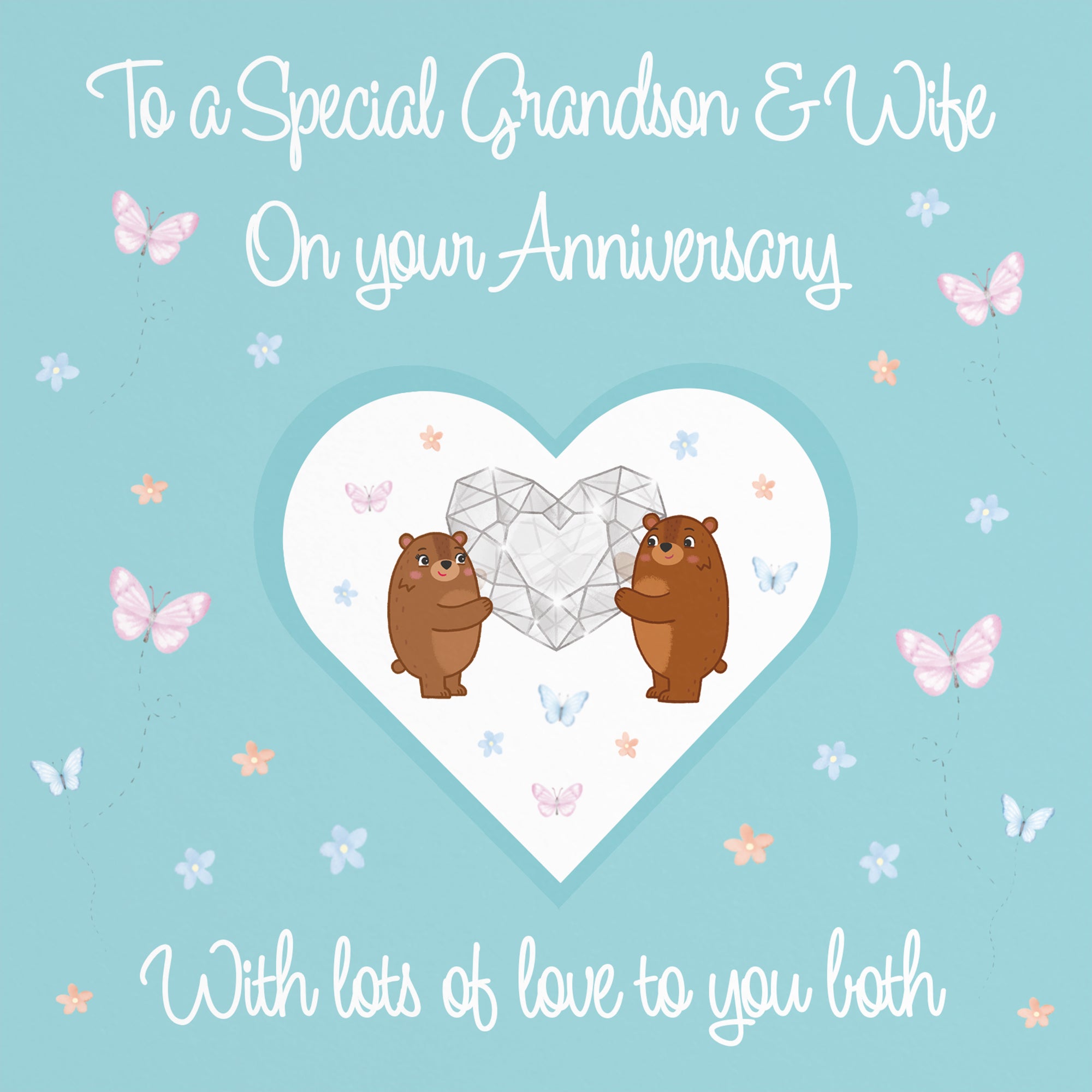 Grandson And Wife Anniversary Card Romantic Meadows