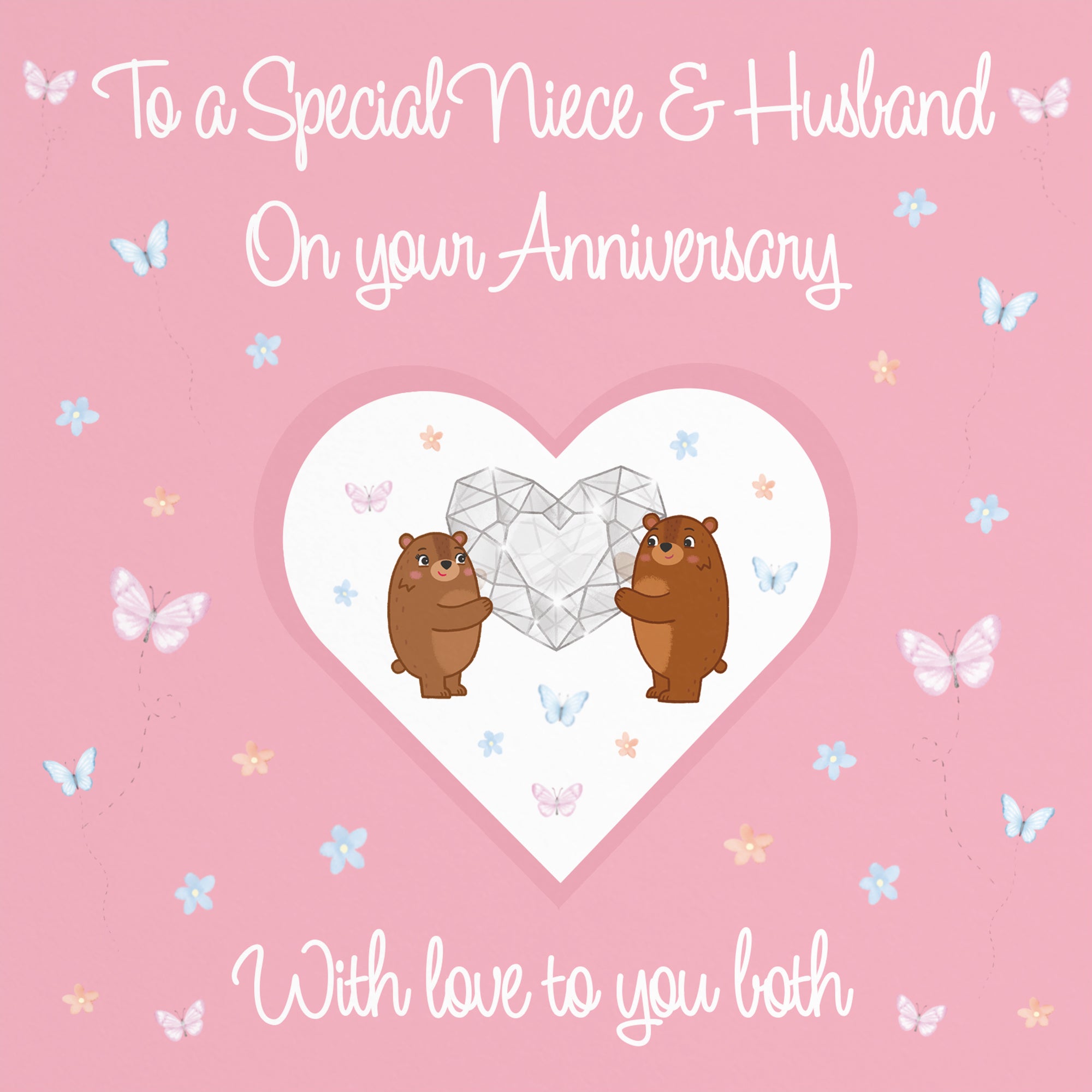 Niece And Husband Anniversary Card Romantic Meadows