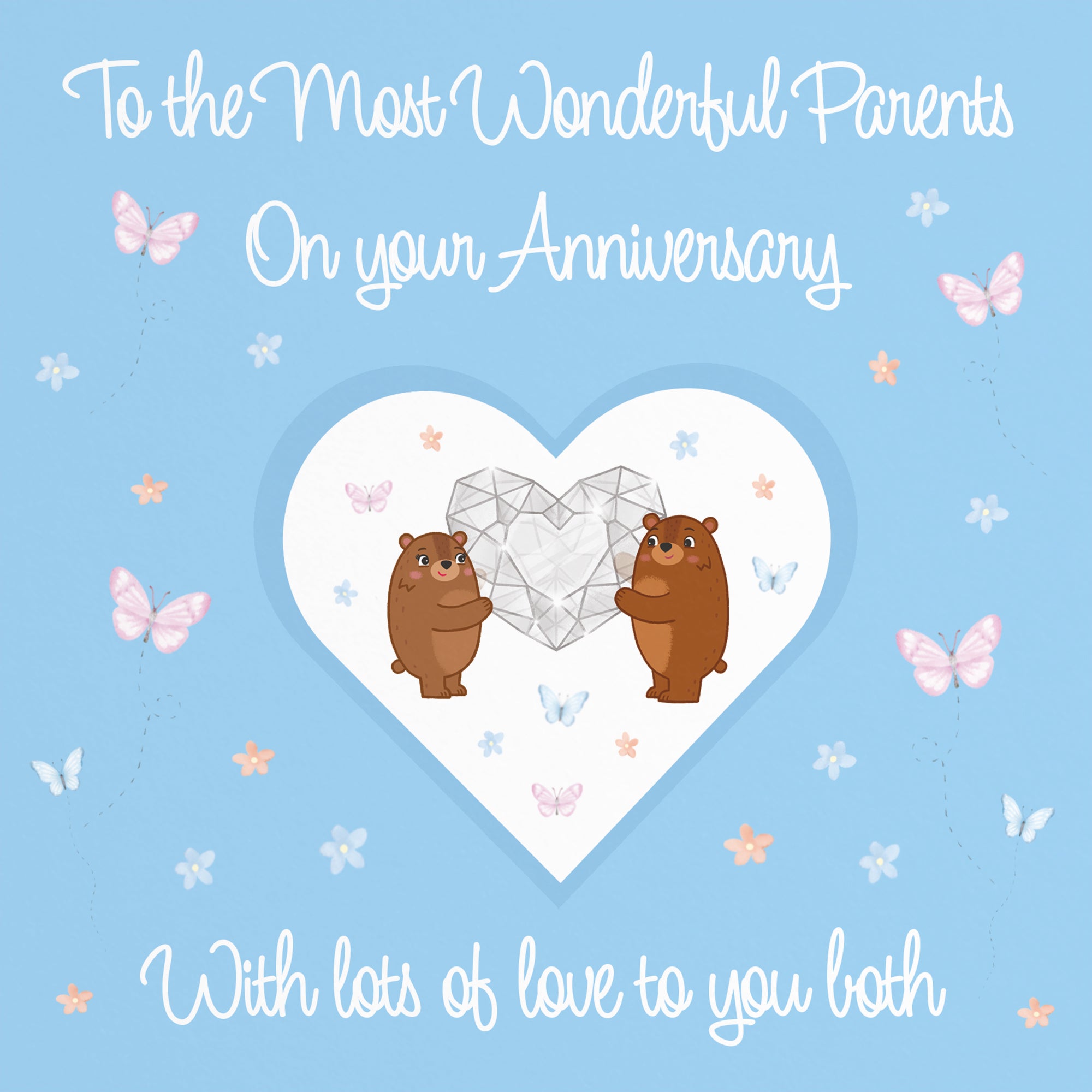 Parents Anniversary Card Romantic Meadows