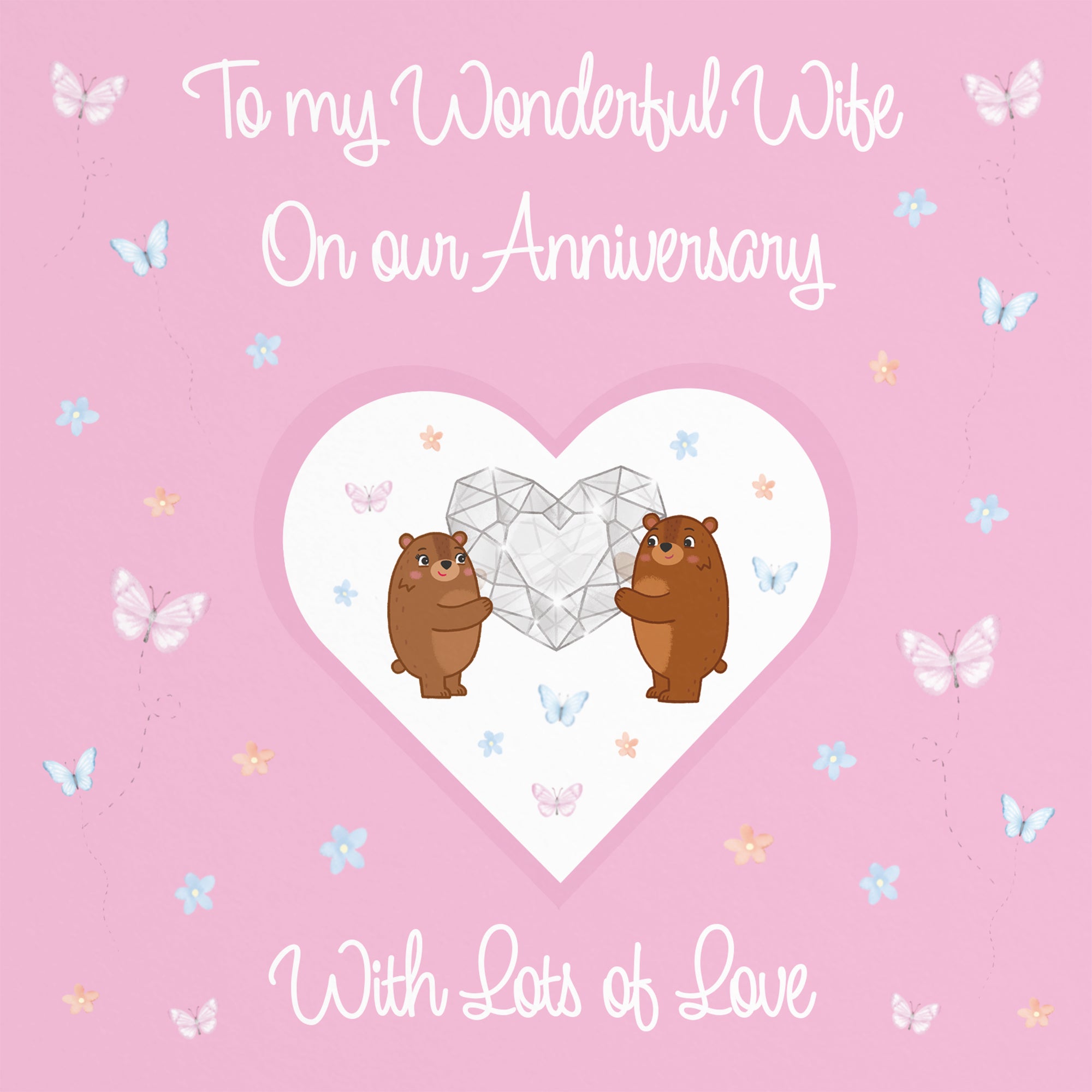 Wife Anniversary Card Romantic Meadows