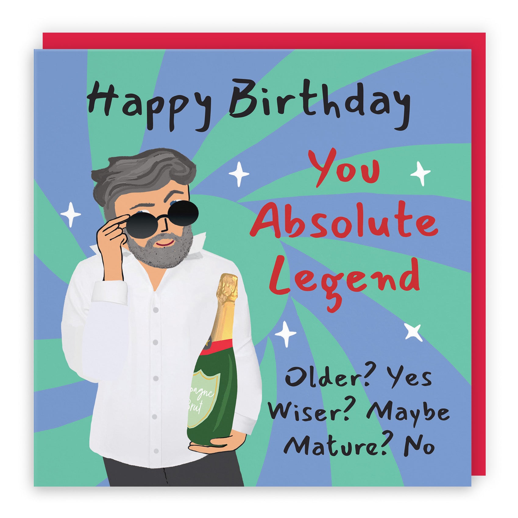Men's Birthday Card Cool Dude Absolute Legend Laugh Out Loud - Default Title (GK00002)