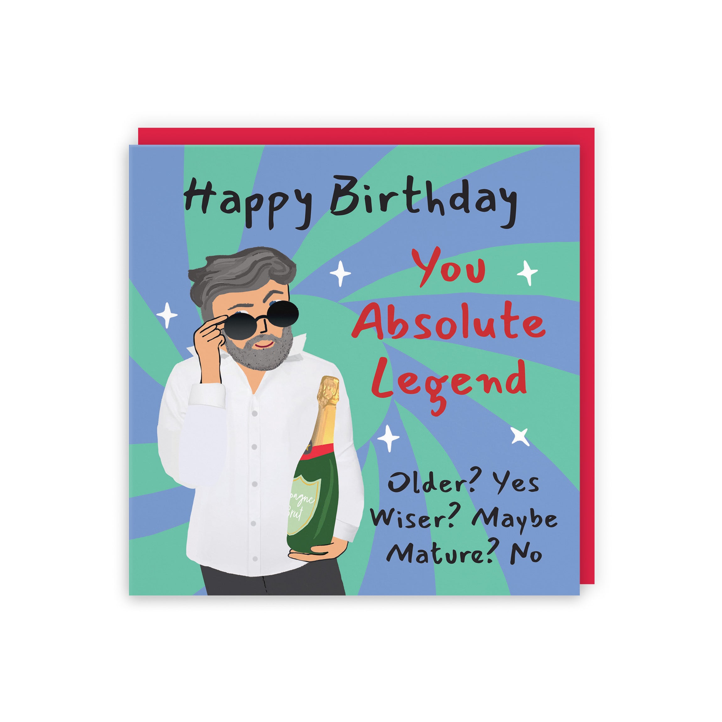 Men's Birthday Card Cool Dude Absolute Legend Laugh Out Loud - Default Title (GK00002)