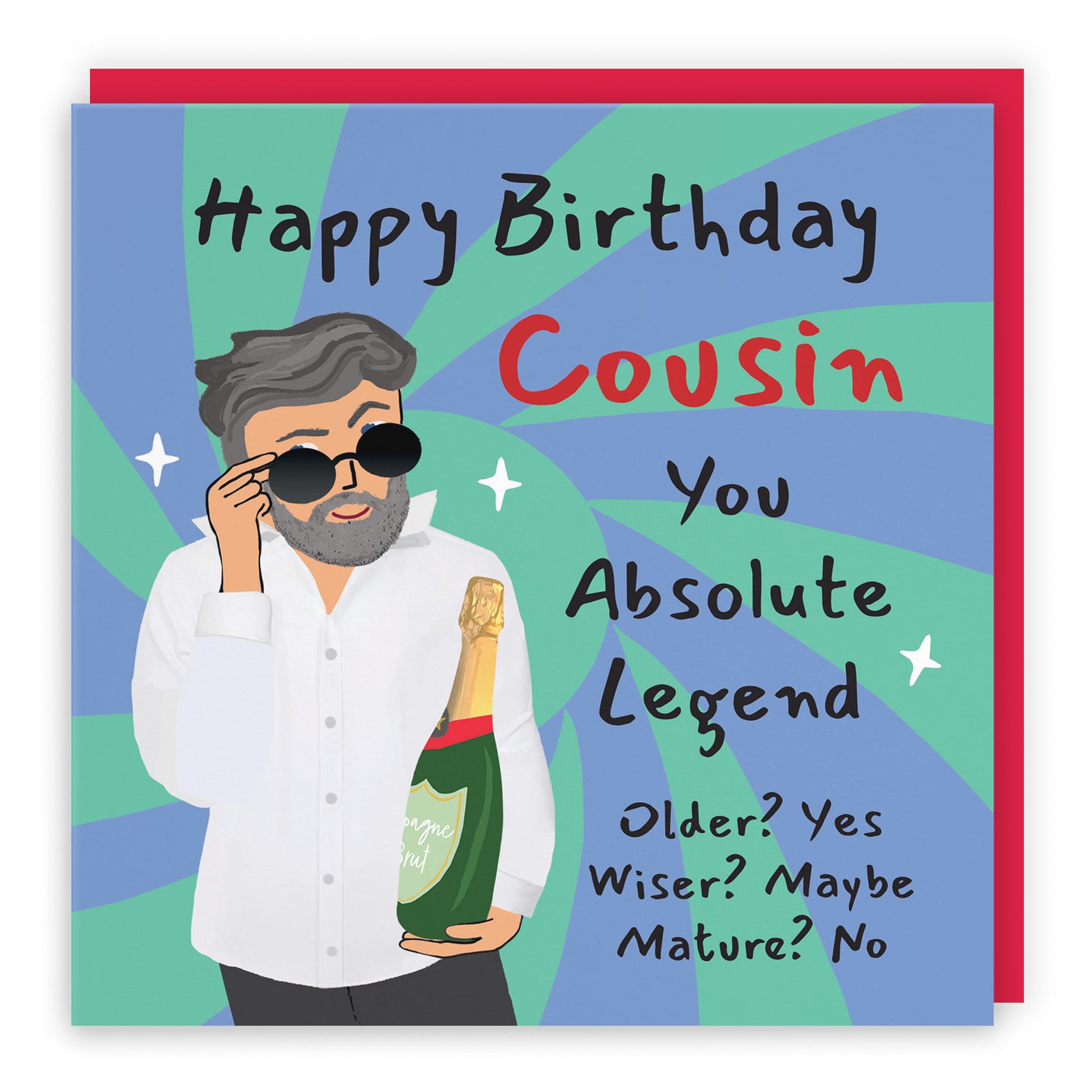 Male Cousin Birthday Card Cool Dude Laugh Out Loud - Default Title (GK00008)