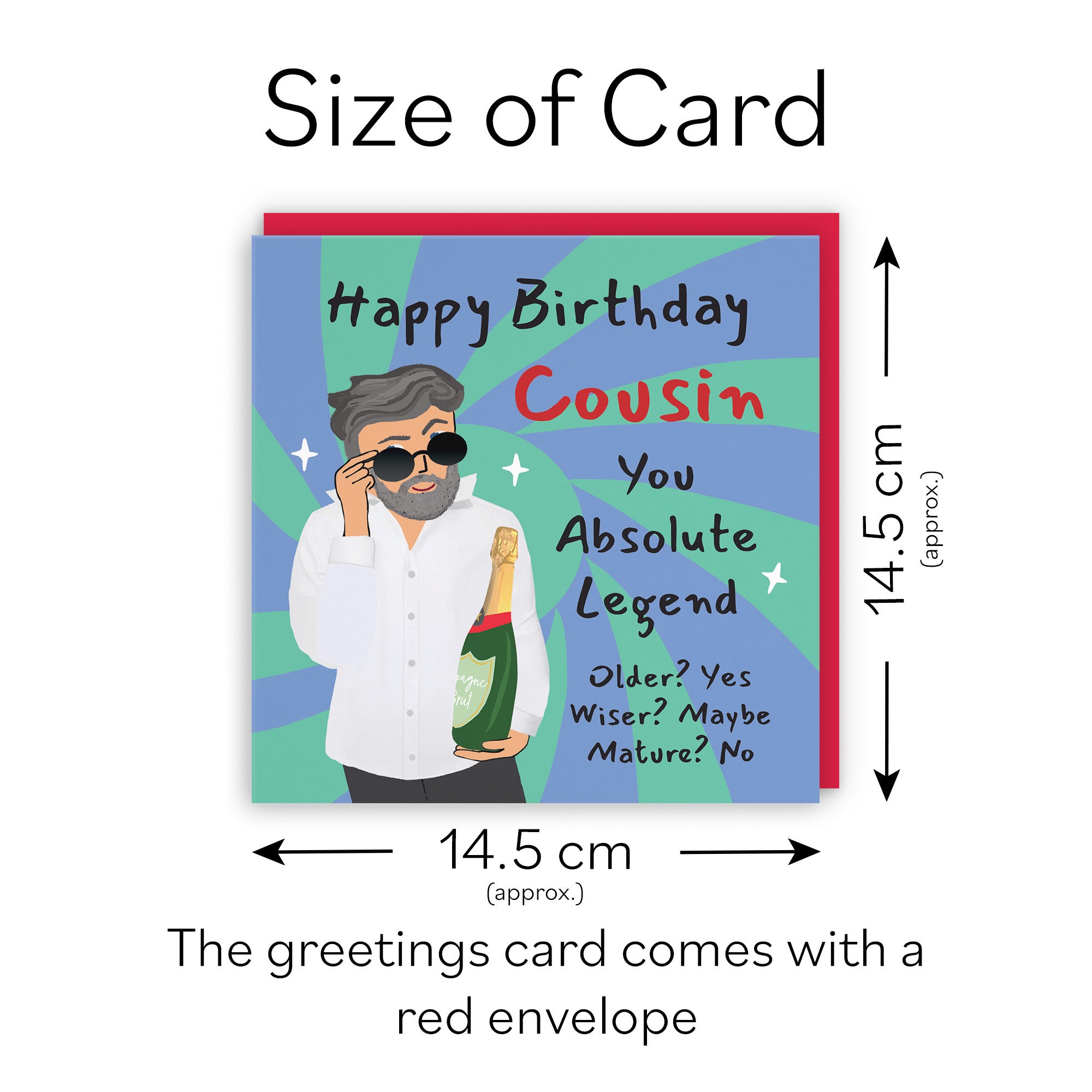 Male Cousin Birthday Card Cool Dude Laugh Out Loud - Default Title (GK00008)