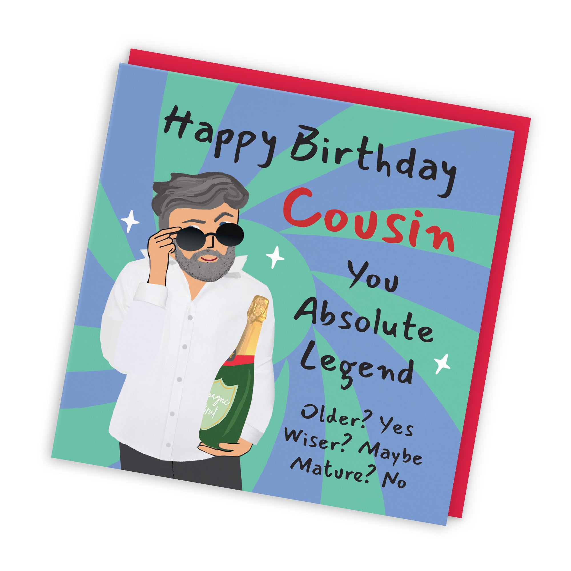 Male Cousin Birthday Card Cool Dude Laugh Out Loud - Default Title (GK00008)