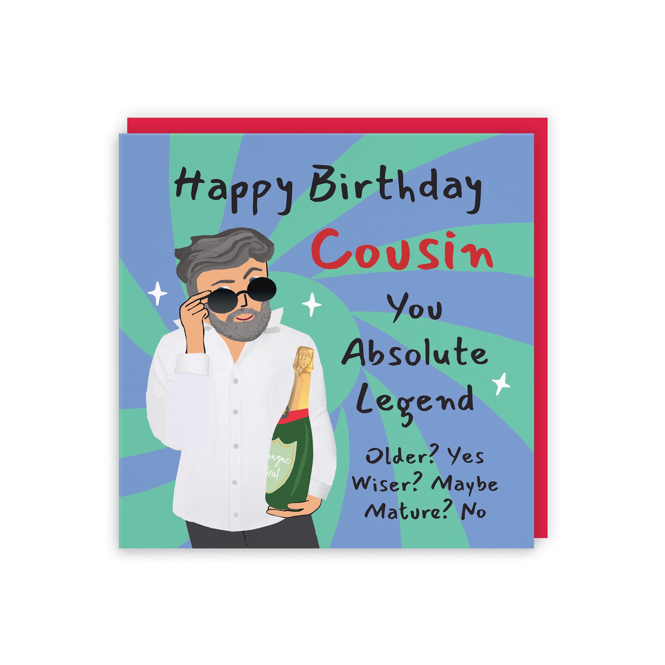Male Cousin Birthday Card Cool Dude Laugh Out Loud - Default Title (GK00008)