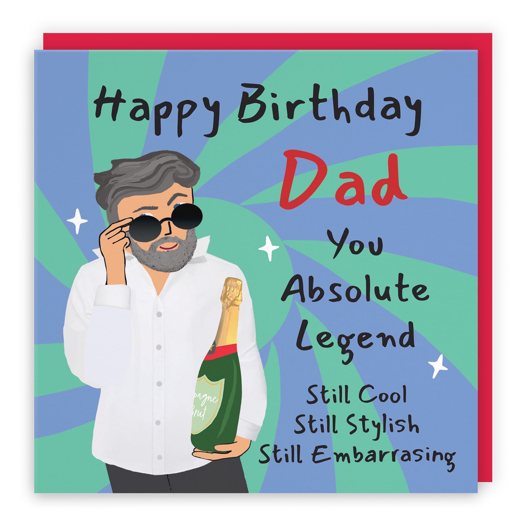 Dad Birthday Card Cool Dude Laugh Out Loud - Default Title (GK00009)