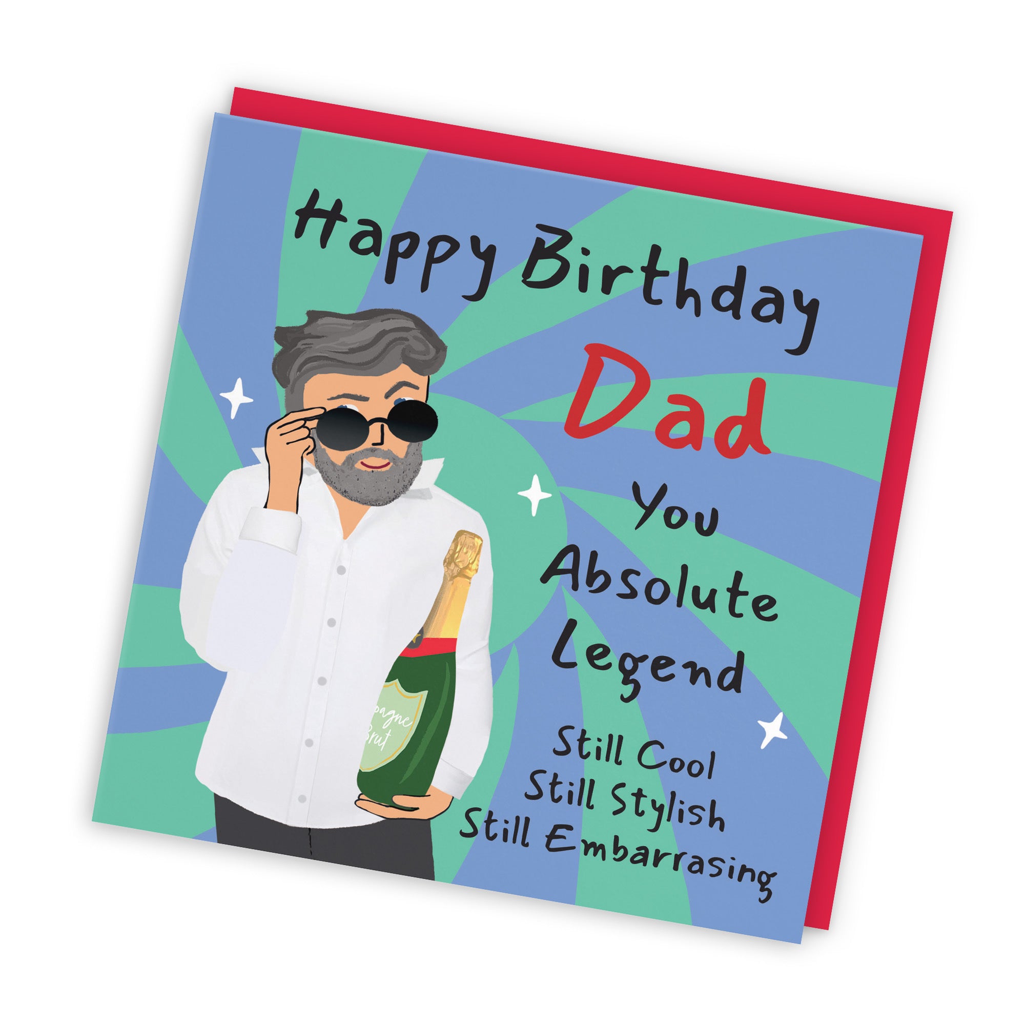 Dad Birthday Card Cool Dude Laugh Out Loud - Default Title (GK00009)