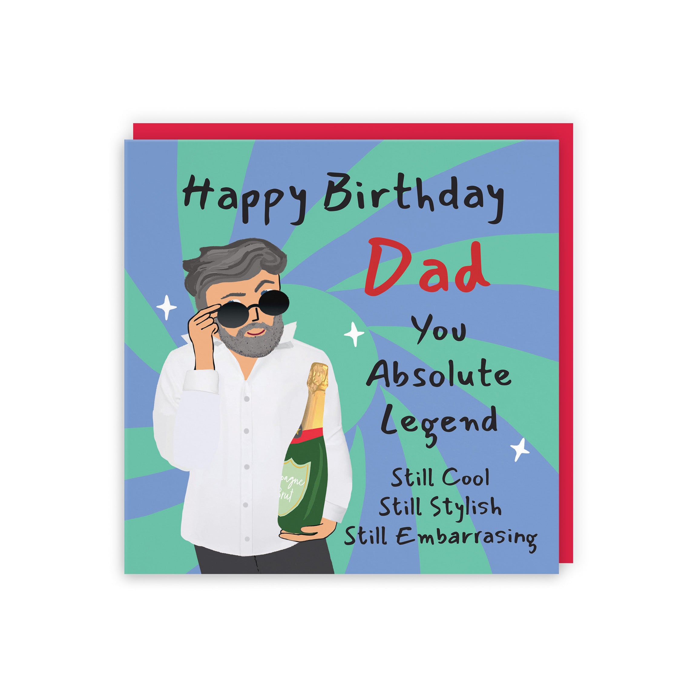Dad Birthday Card Cool Dude Laugh Out Loud - Default Title (GK00009)