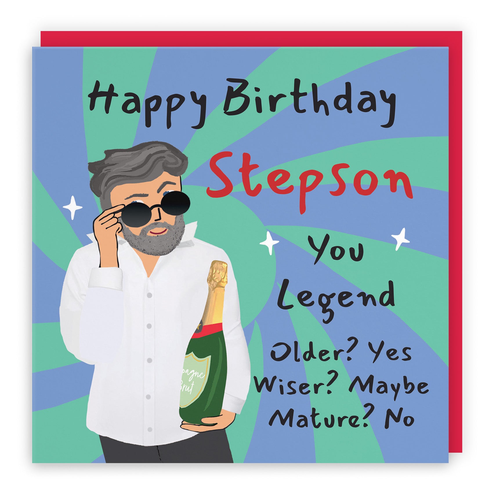 Stepson Birthday Card Cool Dude Laugh Out Loud - Default Title (GK00023)