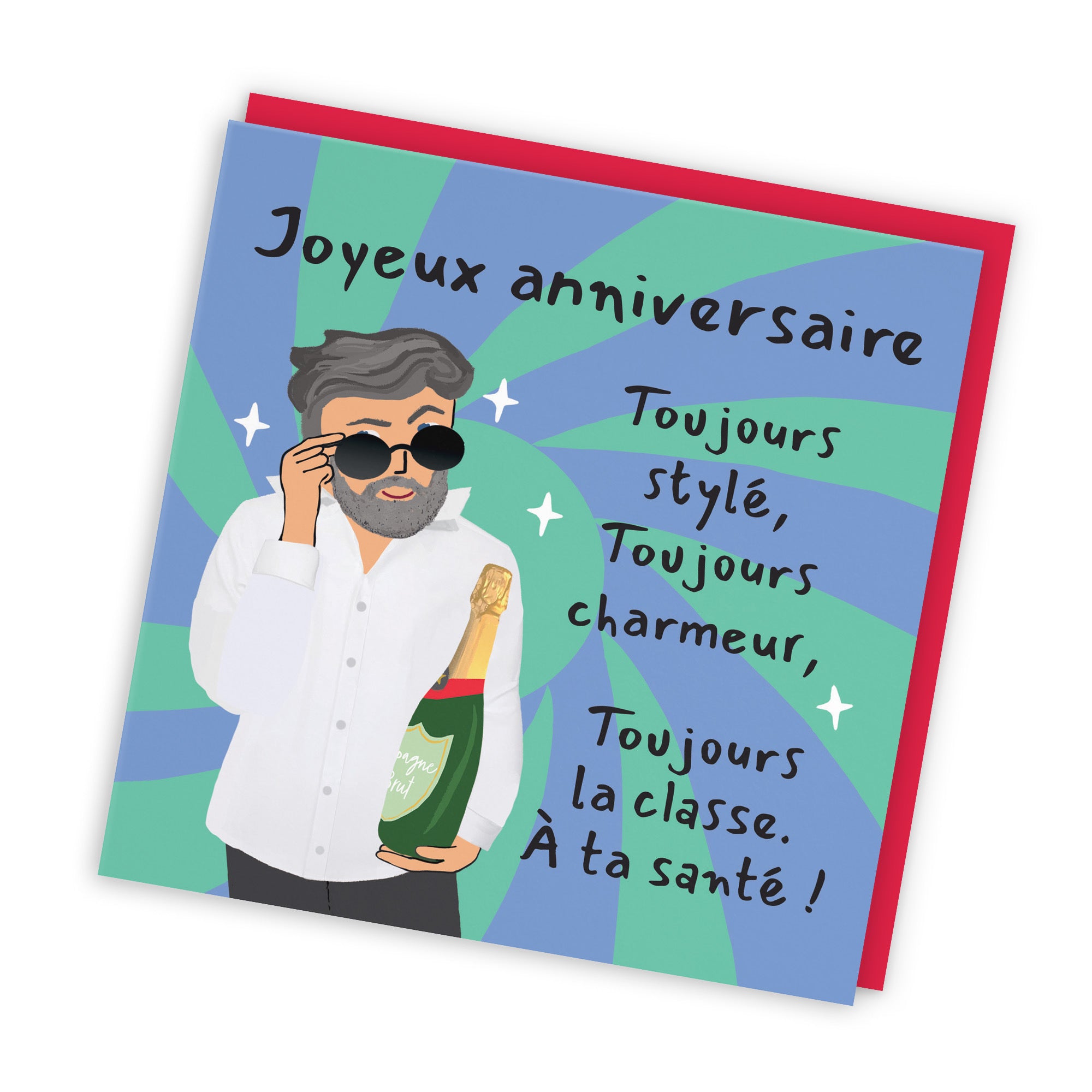 Men's French Language Birthday Card Cool Dude Laugh Out Loud - Default Title (GK00026)