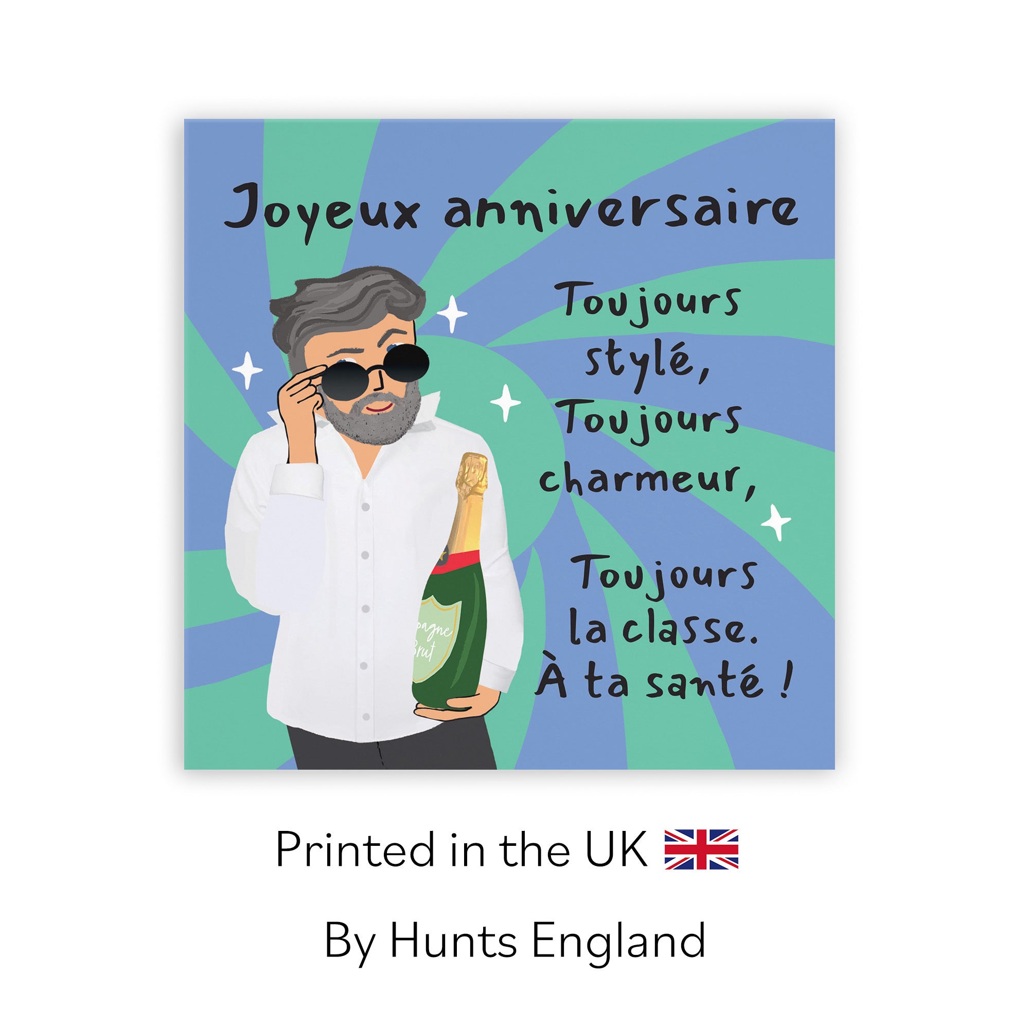 Men's French Language Birthday Card Cool Dude Laugh Out Loud - Default Title (GK00026)