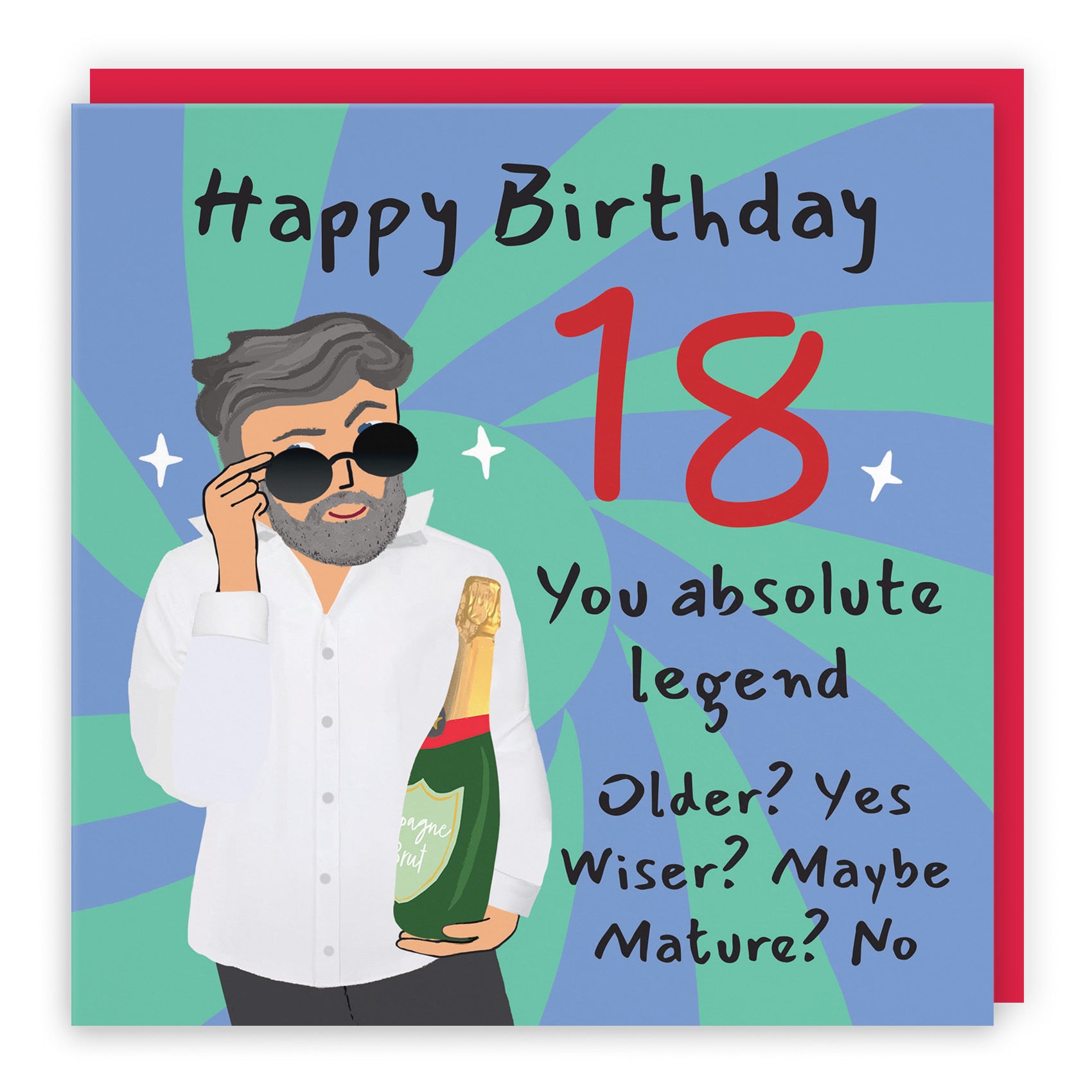 Men's 18th Birthday Card Cool Dude Laugh Out Loud - Default Title (GK00028)