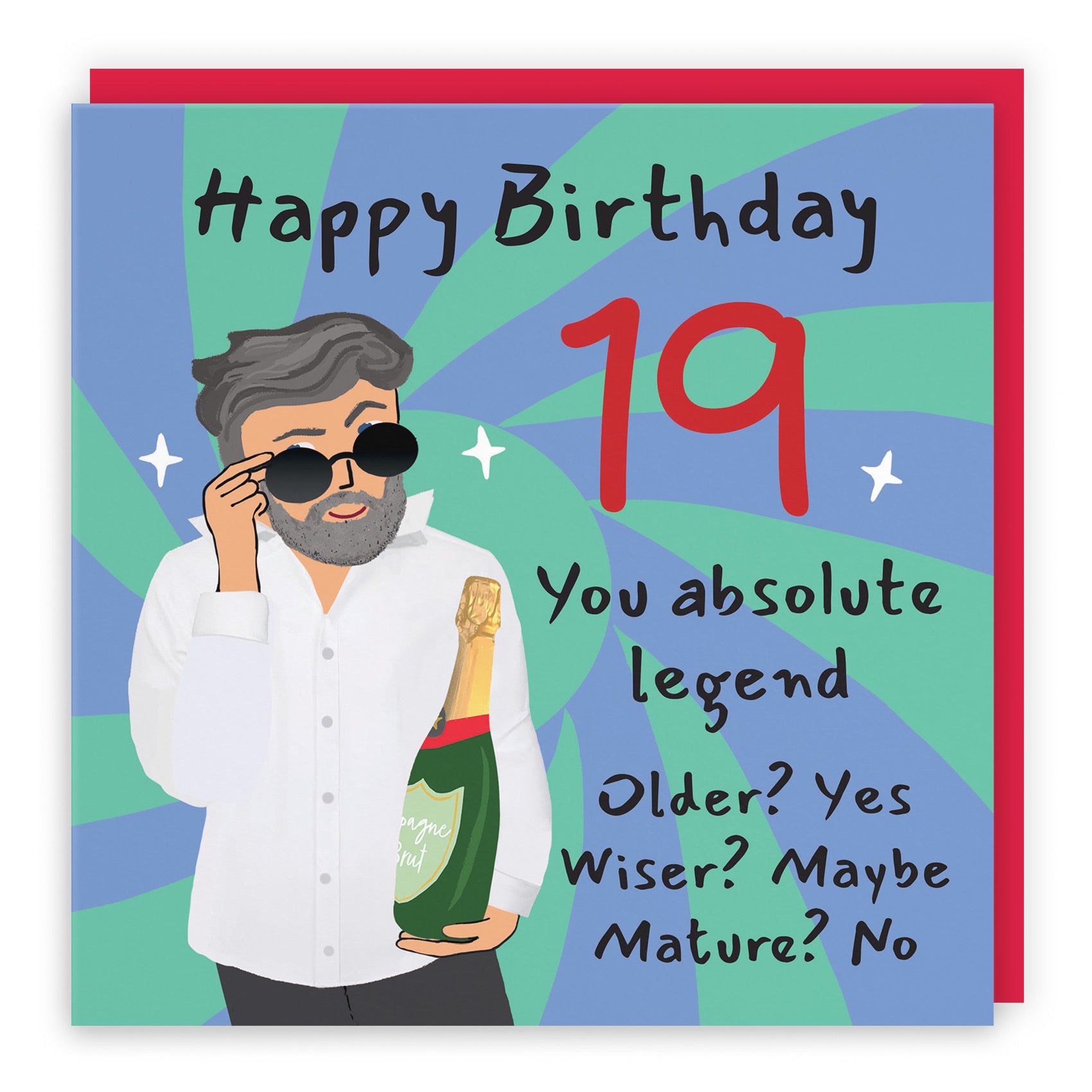 Men's 19th Birthday Card Cool Dude Laugh Out Loud - Default Title (GK00029)