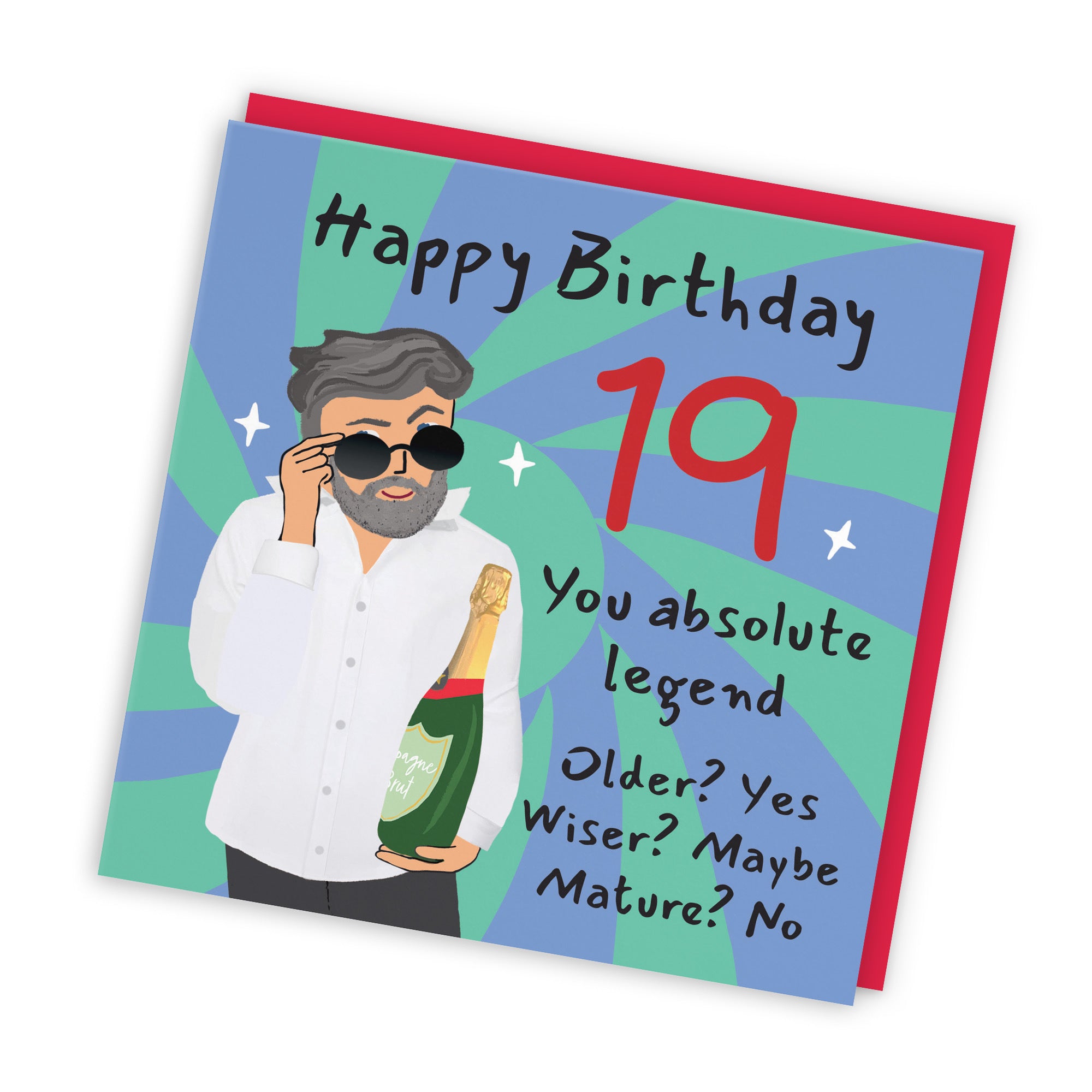 Men's 19th Birthday Card Cool Dude Laugh Out Loud - Default Title (GK00029)